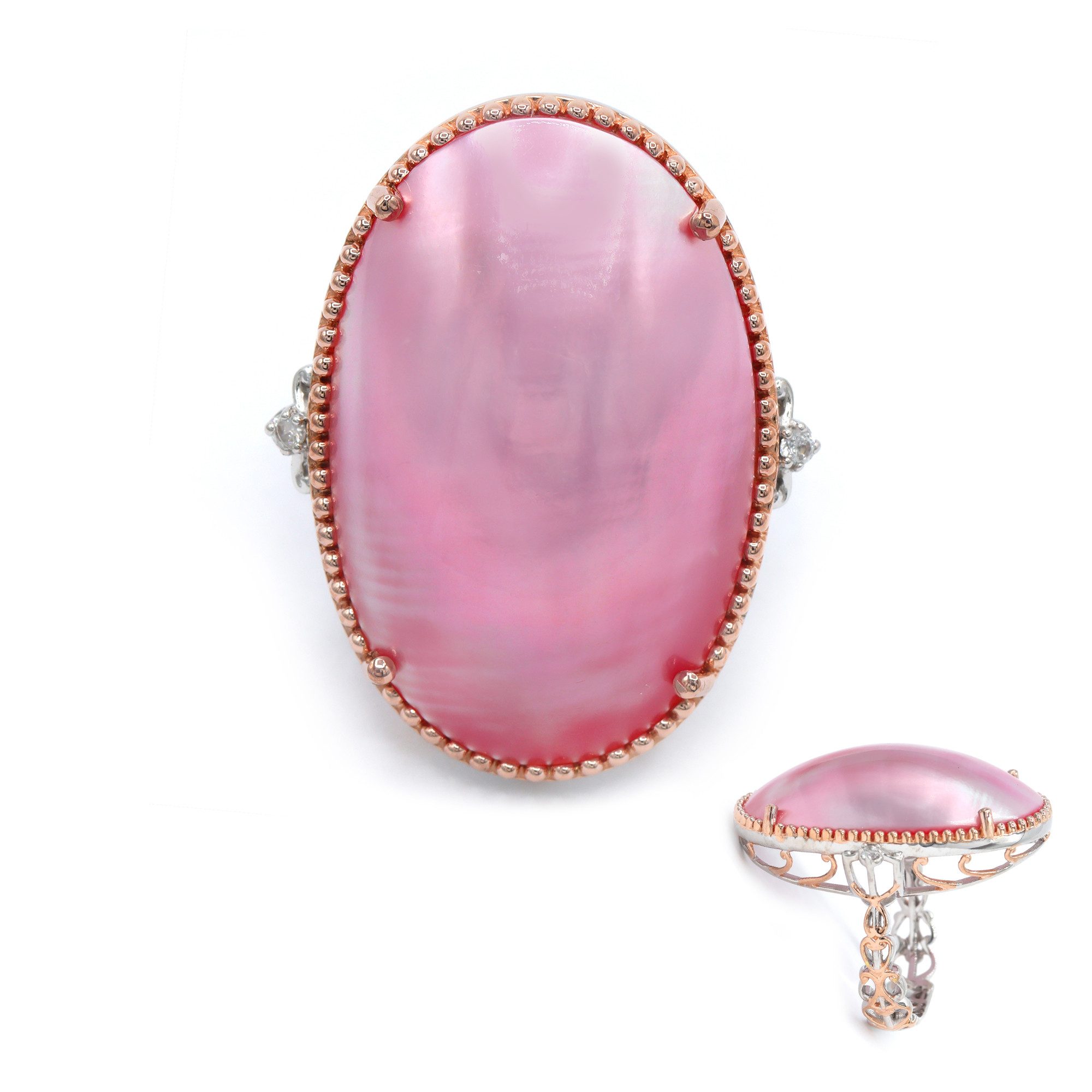 Cavill Perlenring Ring aus Sterlingsilber mit rosa Mabe-Perle (1-tlg)