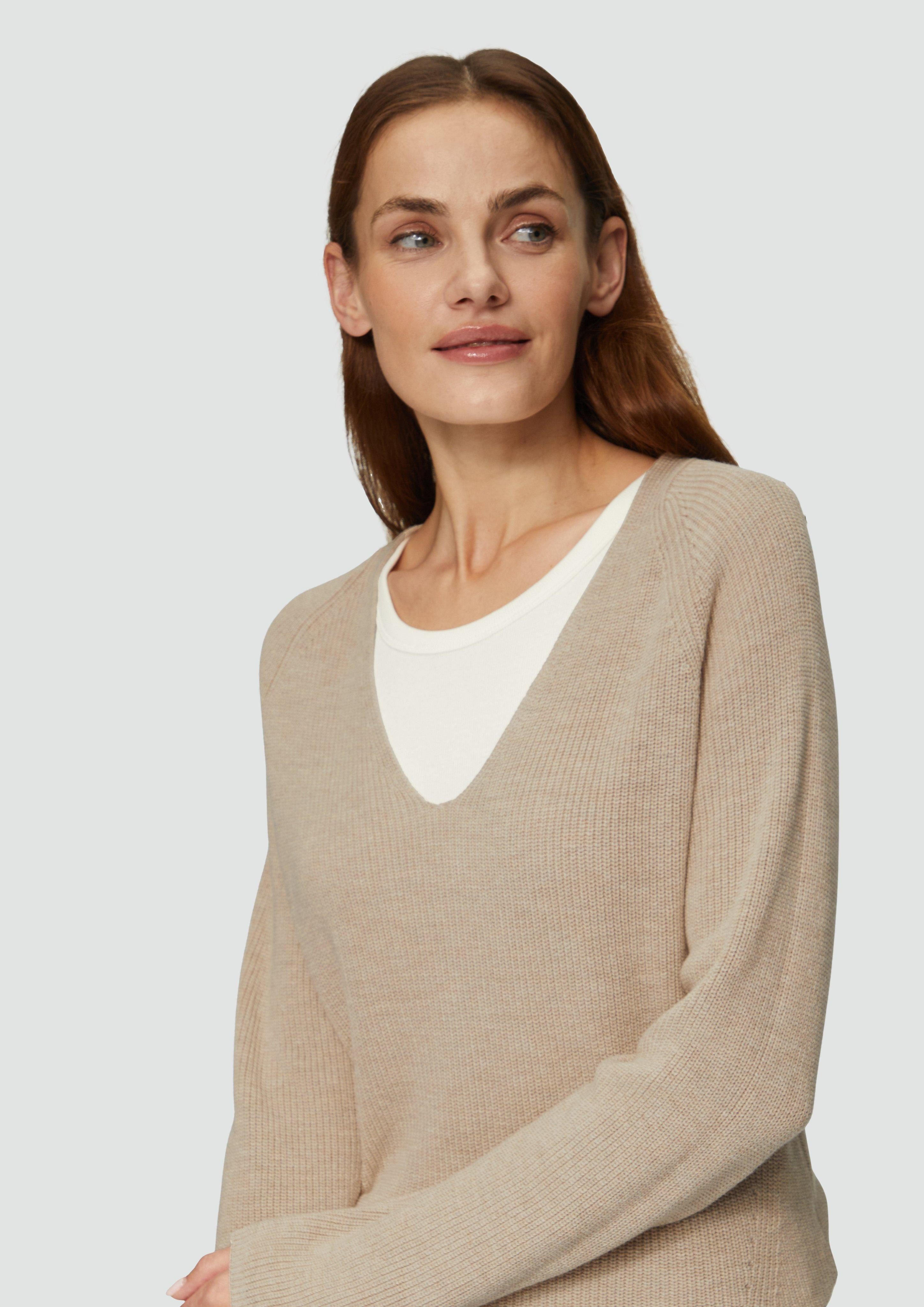 s.Oliver Strickpullover Strickpullover mit V-Ausschnitt aus günstig online kaufen