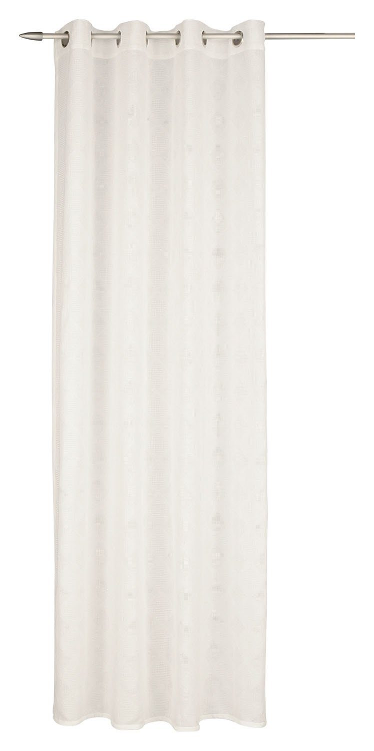 TULANI, 135 cm, Albani, Vorhang Ösen, Ösenvorhang halbtransparent cm, L 245 Weiß, B