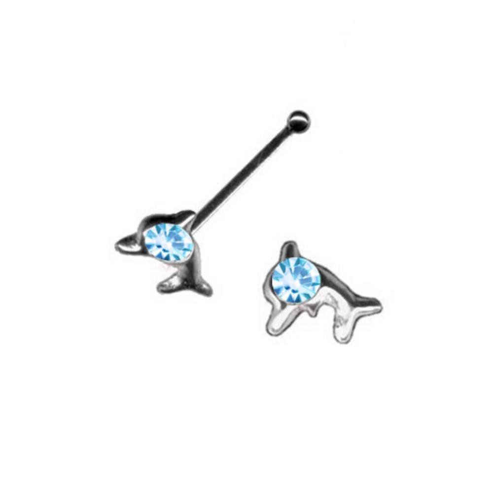 Order & Smile Schmuck Nasenpiercing Nasenpiercing: Nasenstecker Piercing Delfin Delphin 925 Silber