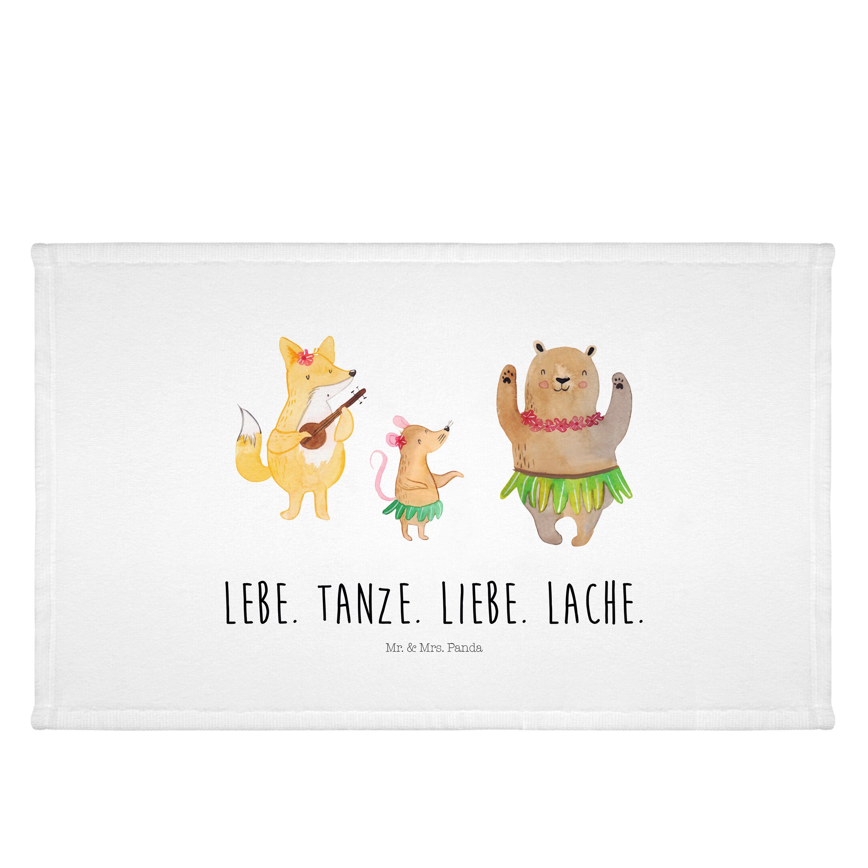 Handtuch Waldtiere Aloha - Weiß - Geschenk, Gästetuch, Reisehandtuch, Lachen