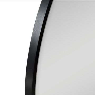 Talos Badspiegel Picasso schwarz Ø 25 cm, hochwertiger Aluminiumrahmen