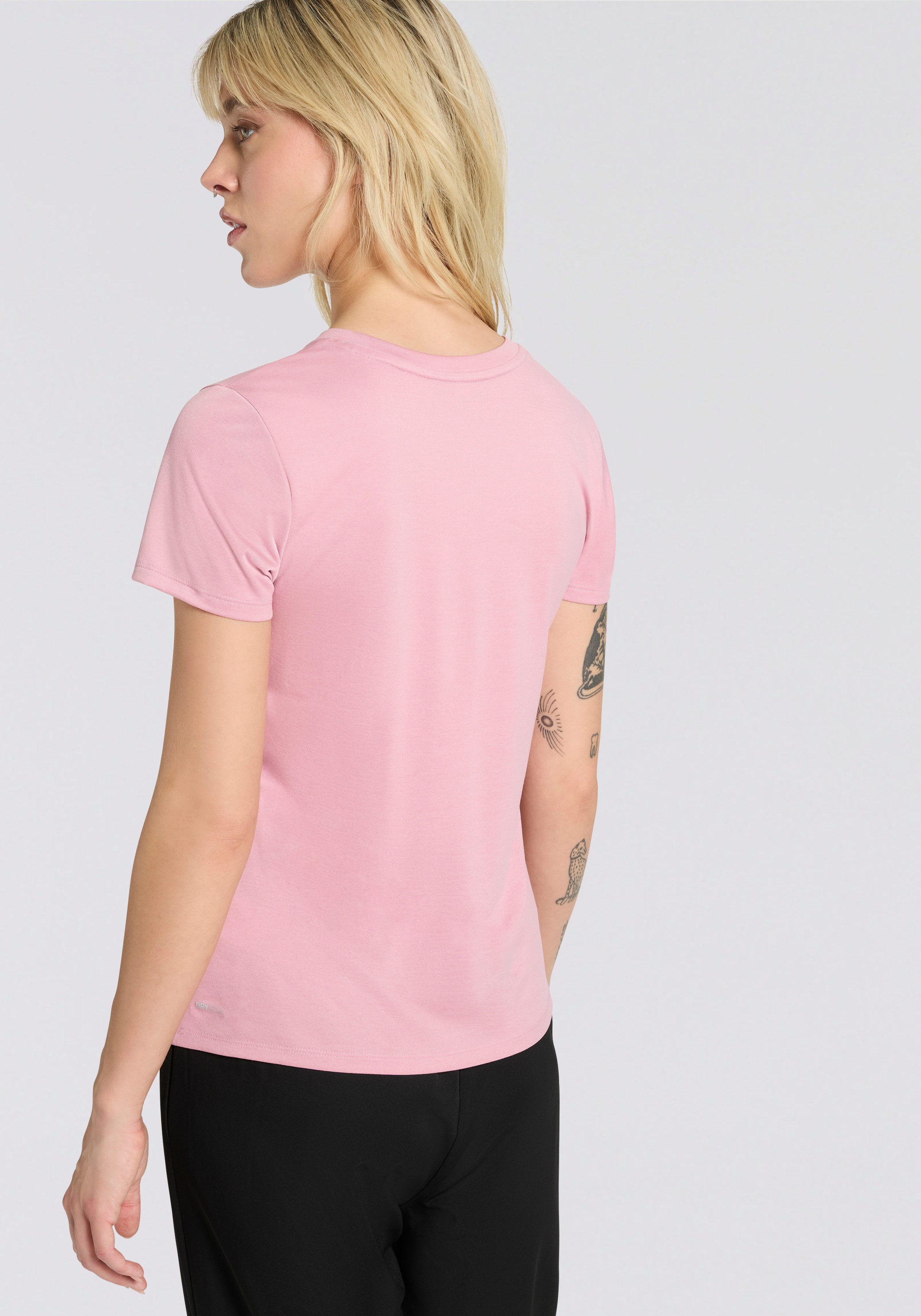 PUMA Trainingsshirt W TAD ESSENTIAL HEATHER LOGO TEE Kurzarm, sportliches T-Shirt, für sportliche Aktivitäten