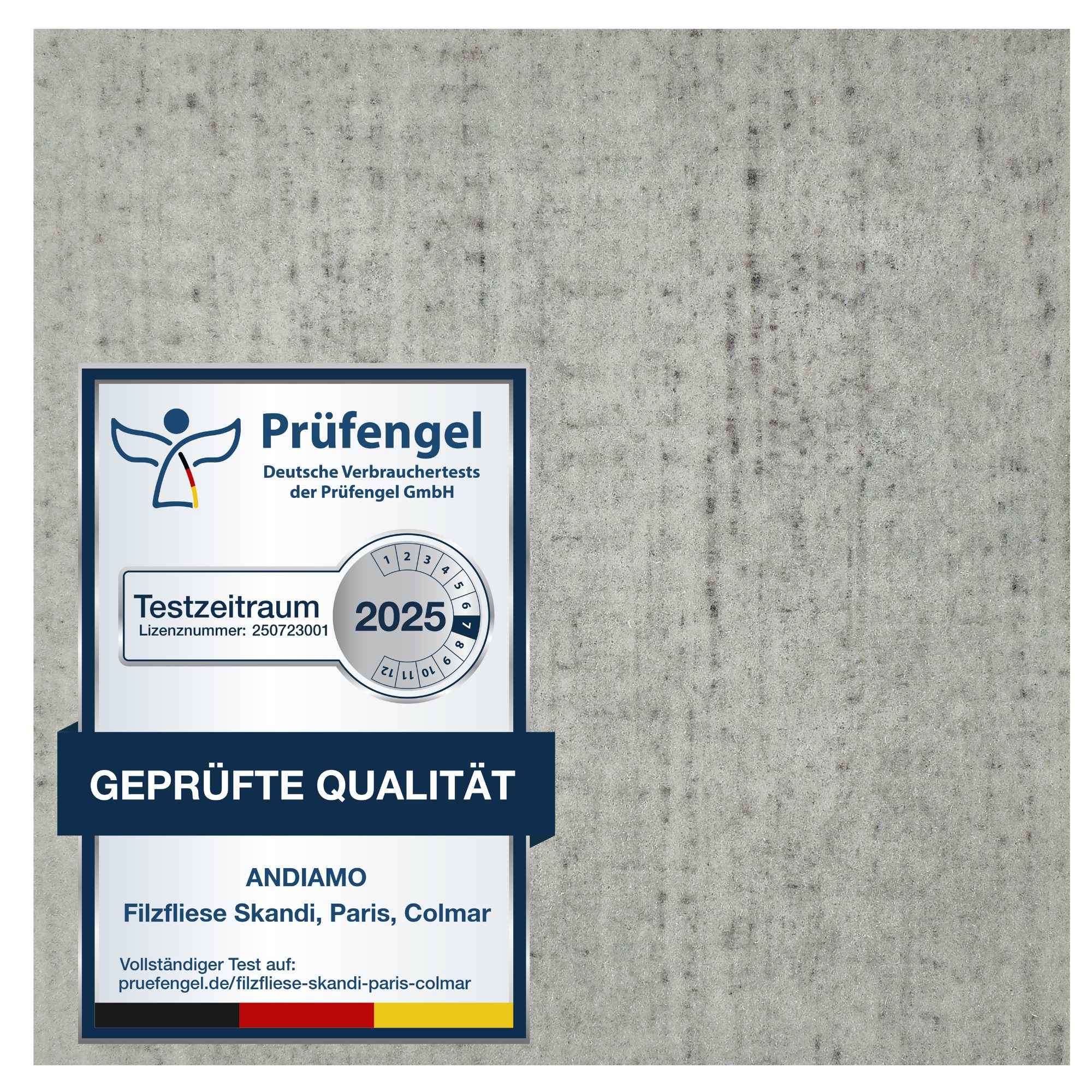 Andiamo Teppichfliese Paris Nadelfilz, quadratisch, Höhe: 4 mm, 40x40 cm, selbstklebend, robust & strapazierfähig, 25 Stück (4 qm)