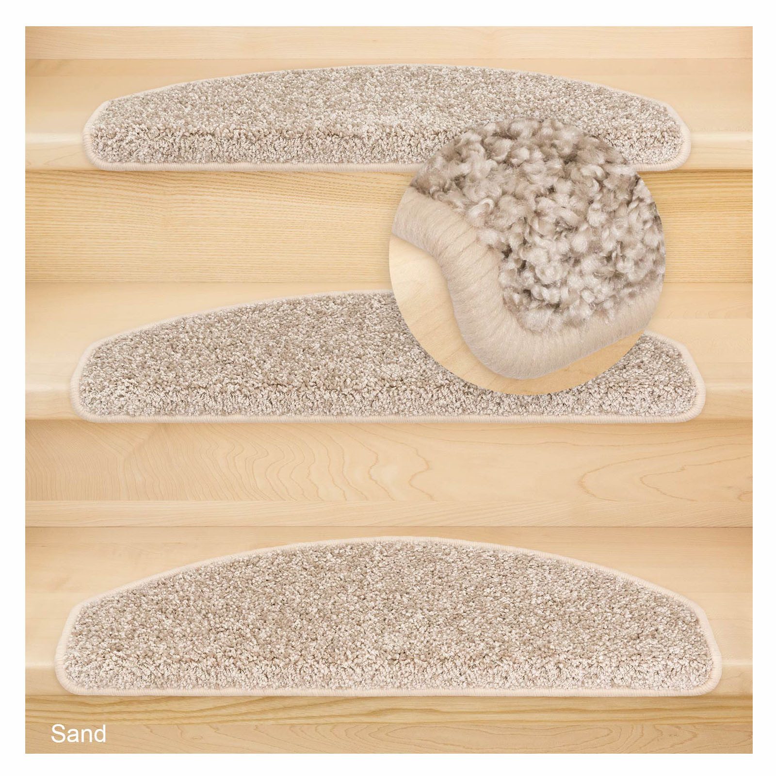 Metzker® Stufenmatte Stufenmatten Marseille Halbrund Sand 14 Stück, halbrun günstig online kaufen