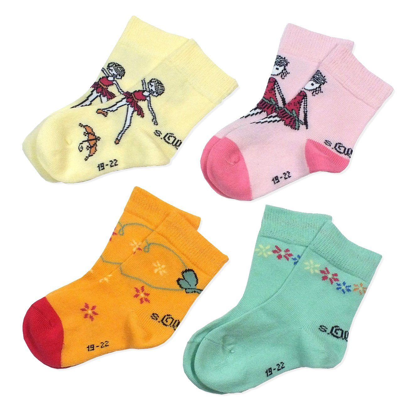 s.Oliver Langsocken S20291 (Set, 4-Paar, 4 Paar) Kinder Socken, Baby & Mädchen mit Baumwolle, Kindersocken