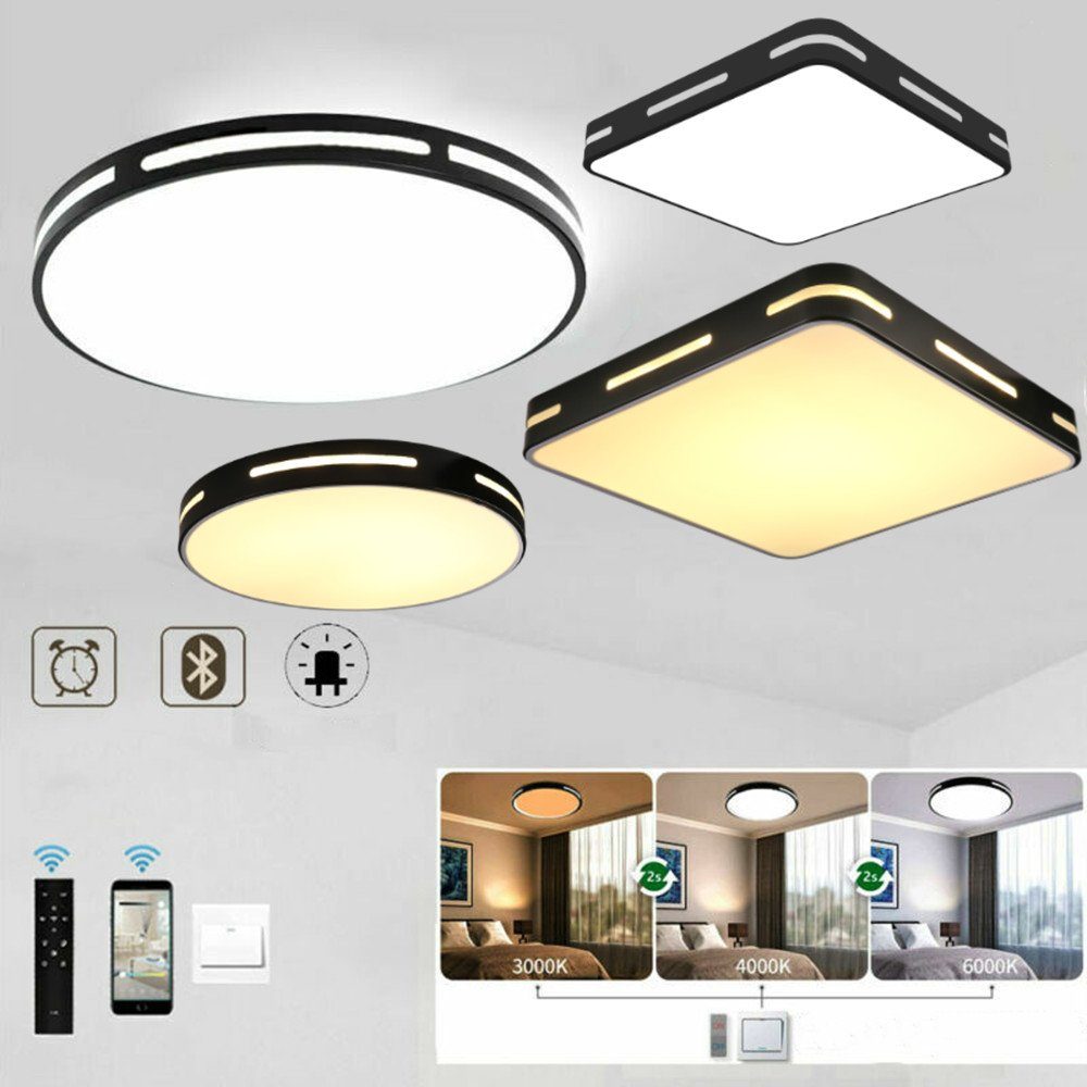 Quadrat Rund Dimmbar Deckenleuchte LED Flurleuchte Deckenlampe iscooter Wohnzimmer
