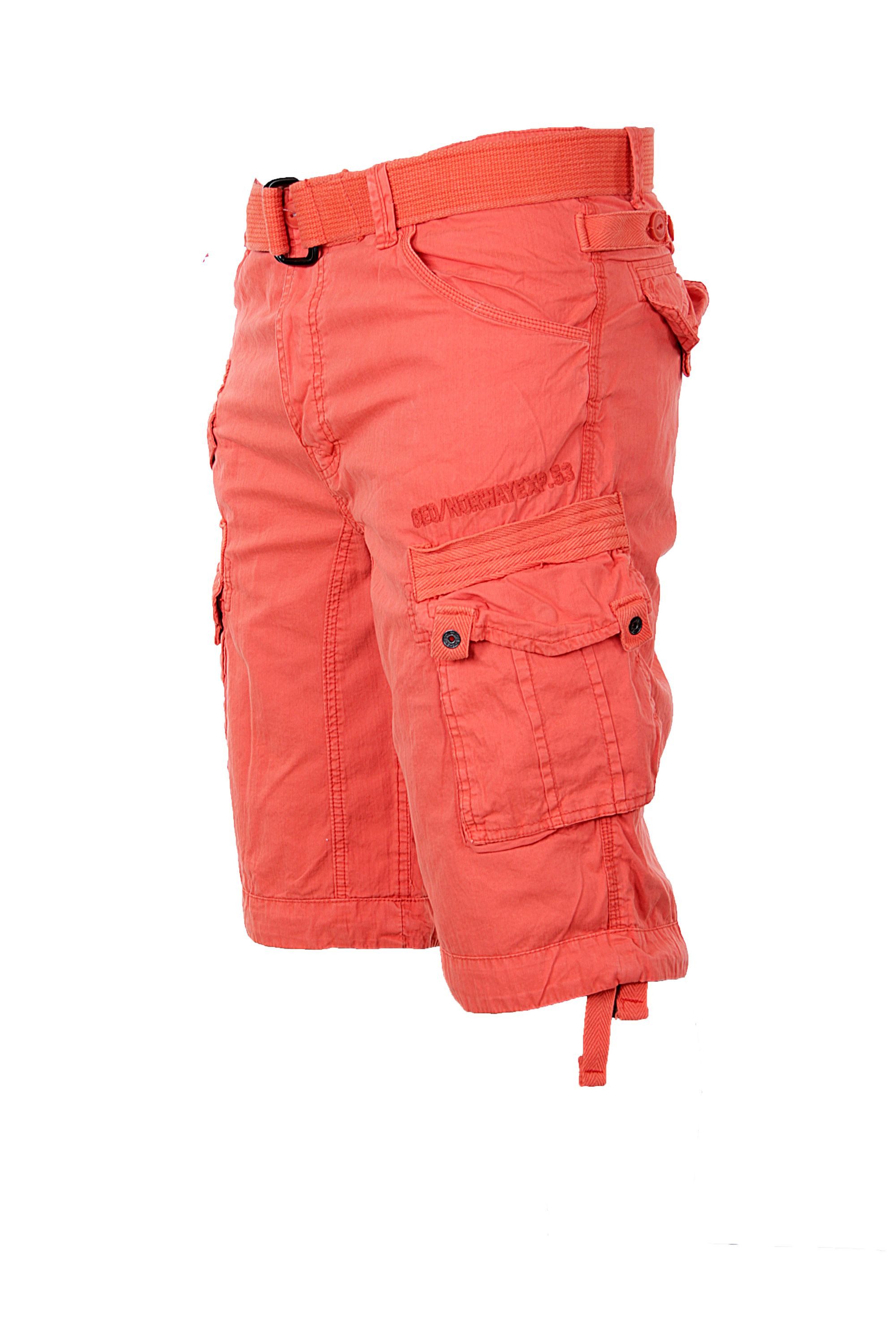 Geographical Norway Shorts Herren Cargo Shorts kurze Hose Short Bermuda Knielang Gürtel Sommer