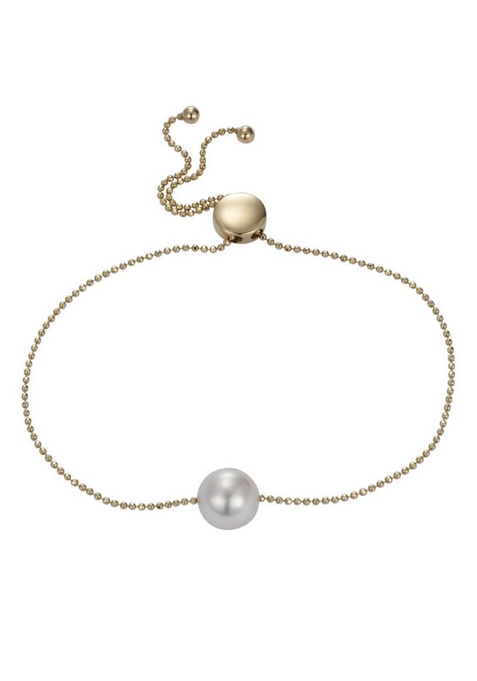 Firetti Armband Schmuck Geschenk Gold 585 Armschmuck Armkette Goldarmband  Perle, zu Kleid, Shirt, Jeans, Sneaker! Anlass Geburtstag Weihnachten