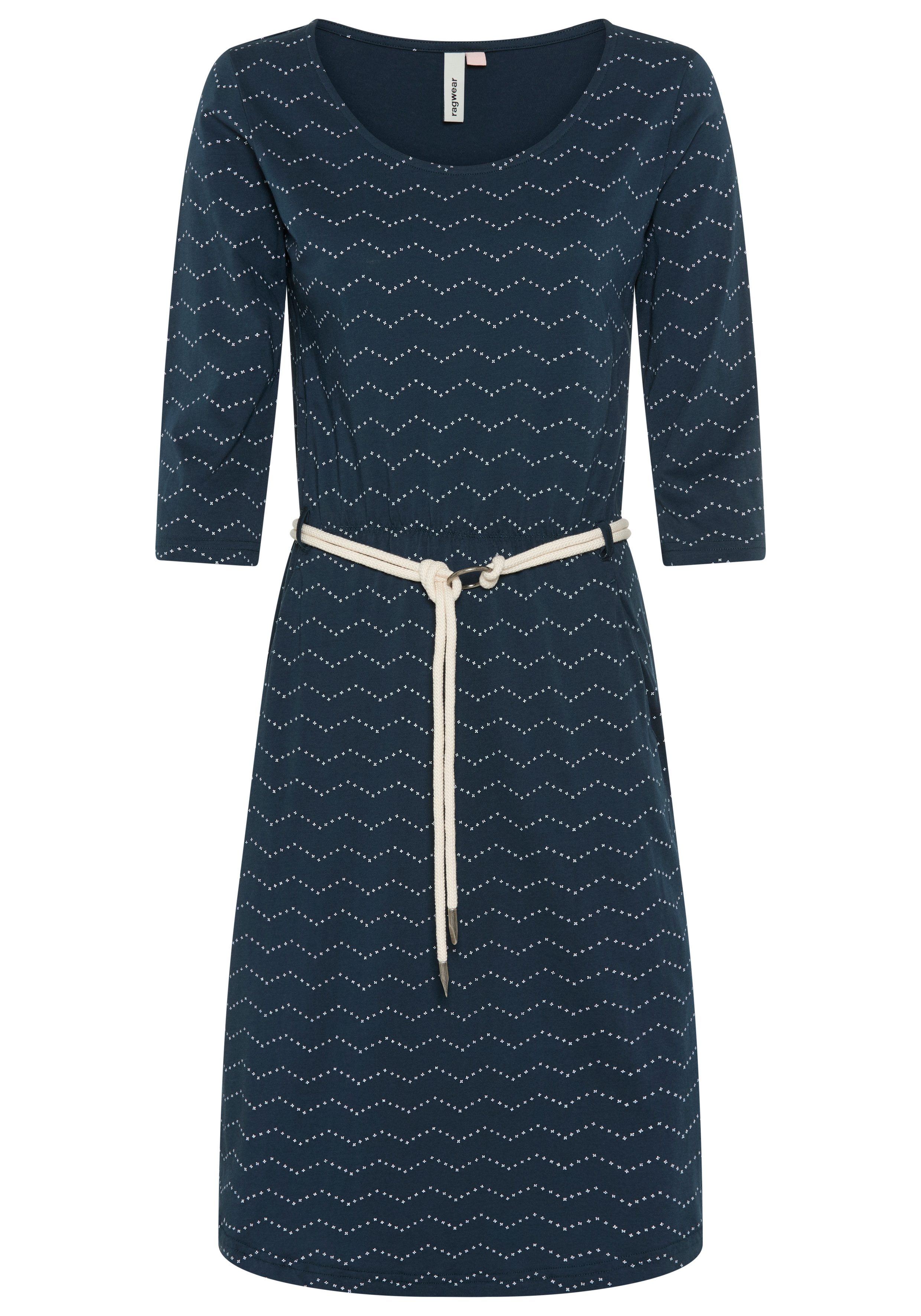 Ragwear Jerseykleid LILITHA ZIG ZAG O mit Taillen-Bindegürtel – Bild 5 von 5