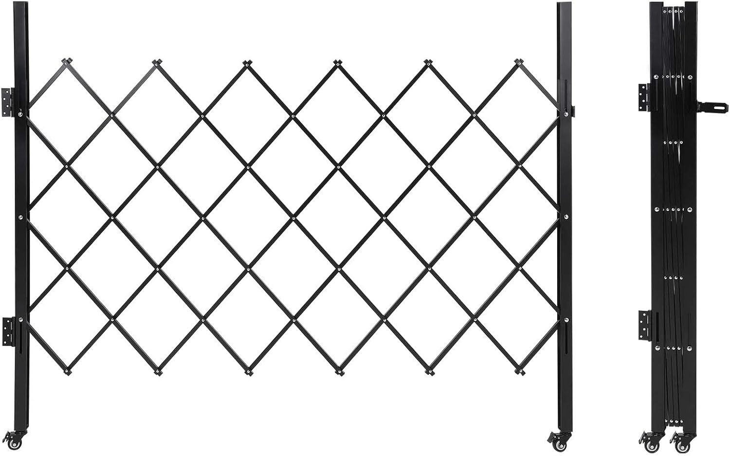 GarveeMore Gartentor Faltbare Gartentür Zauntür mit 360°-Rollräder Zauntor