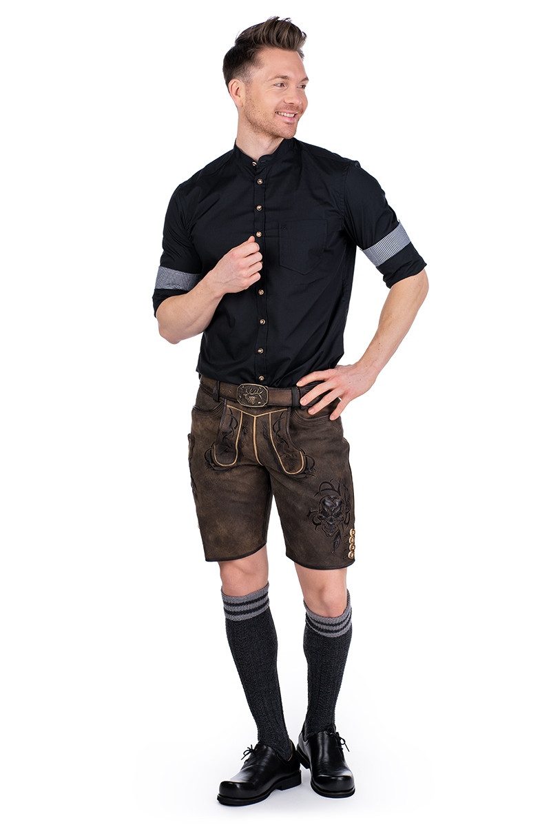 Orbis Textil GmbH & Co. KG Trachtenhemd Trachtenhemd - VALENTIANO - schwarz – Bild 5 von 5