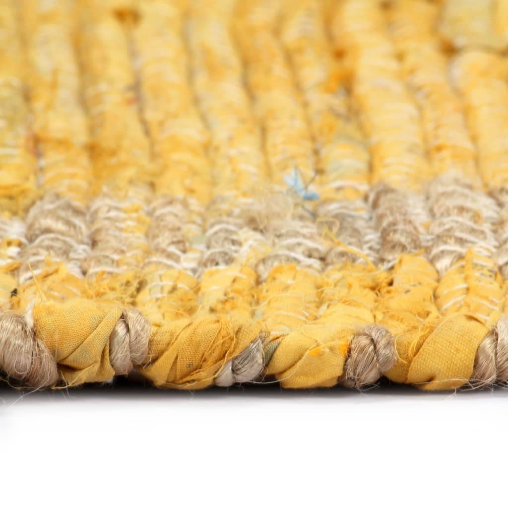 Teppich Teppich Handgefertigt Jute Gelb Rechteckig vidaXL, 80x160 cm