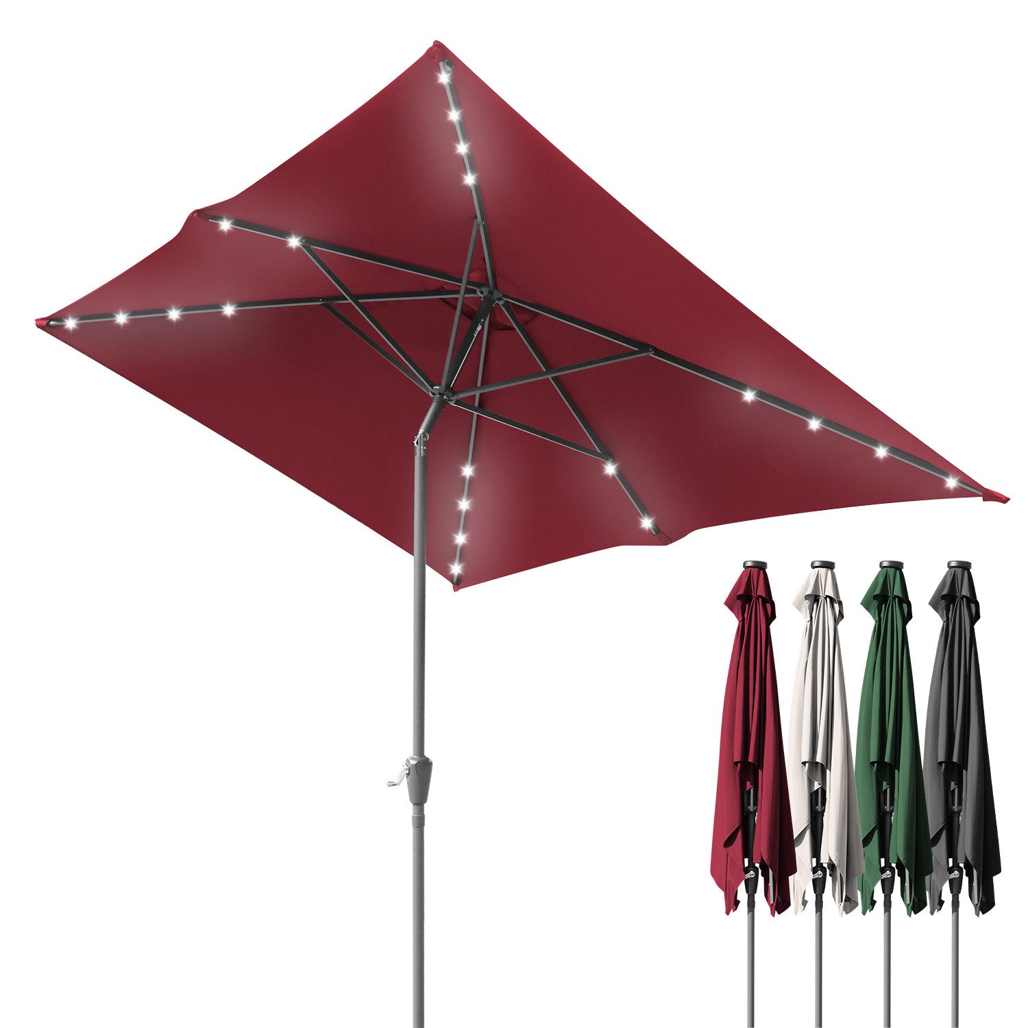 Clanmacy Sonnenschirm Sonnenschirm Rechteckig,Kurbel,Knickbar,Eisen,neigbar günstig online kaufen
