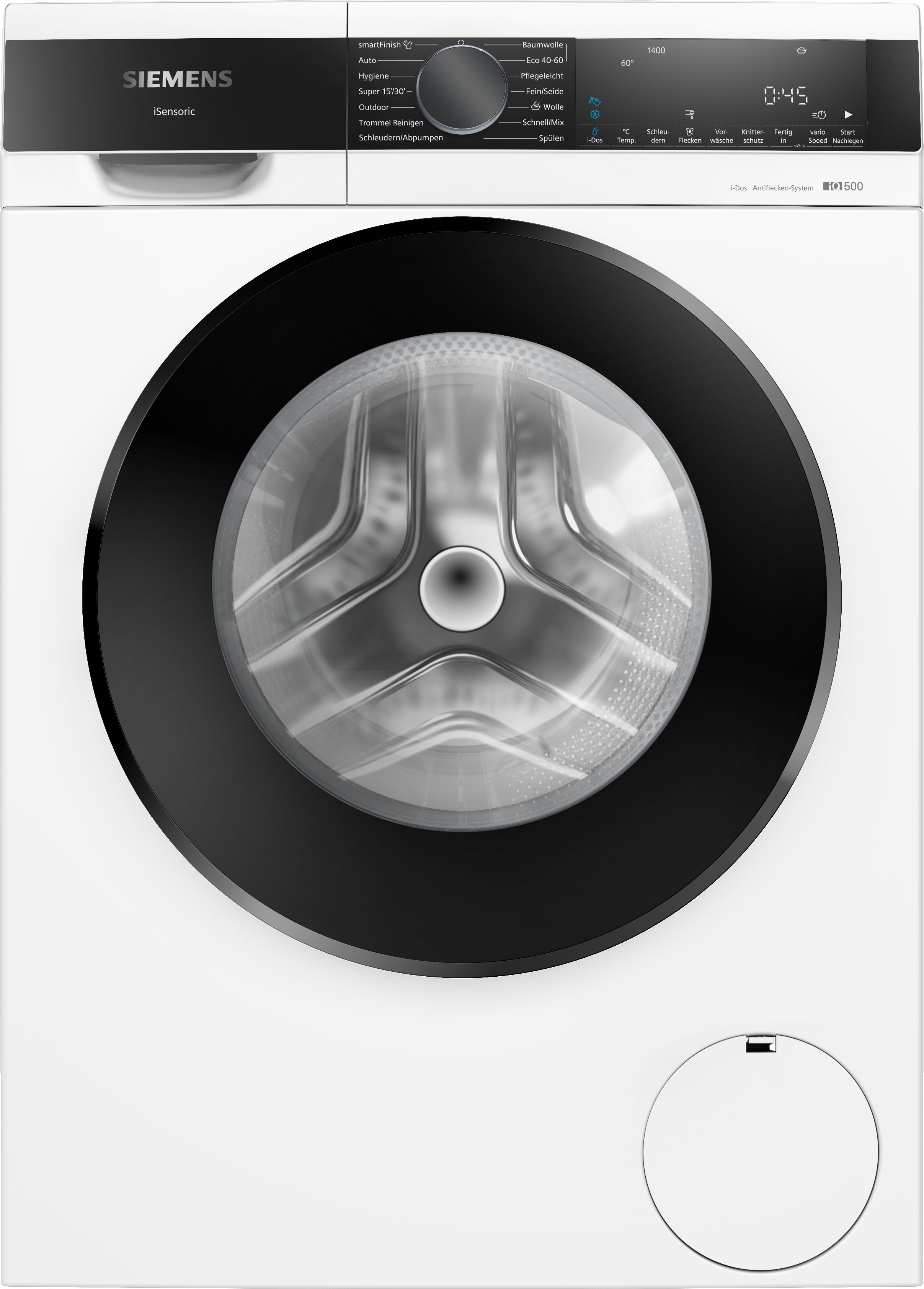 SIEMENS Waschmaschine iQ500 WG44G2F41, 9 kg, 1400 U/min, i-Dos: automatische Dosierung & smartFinish: glättet dank Dampf Falten