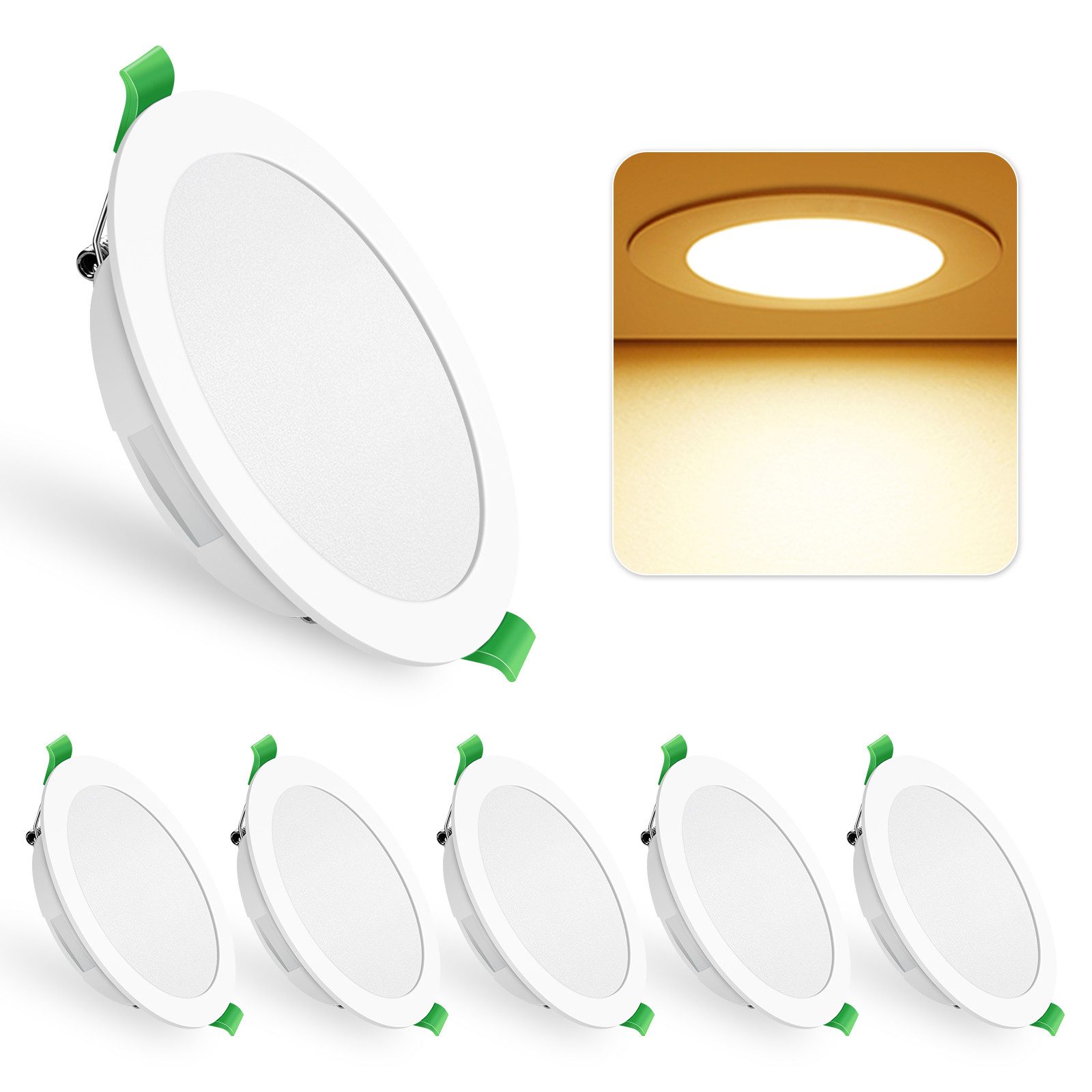 ALUSSO LED Einbaustrahler 6er-Set, IP44 Ultraflacher günstig online kaufen
