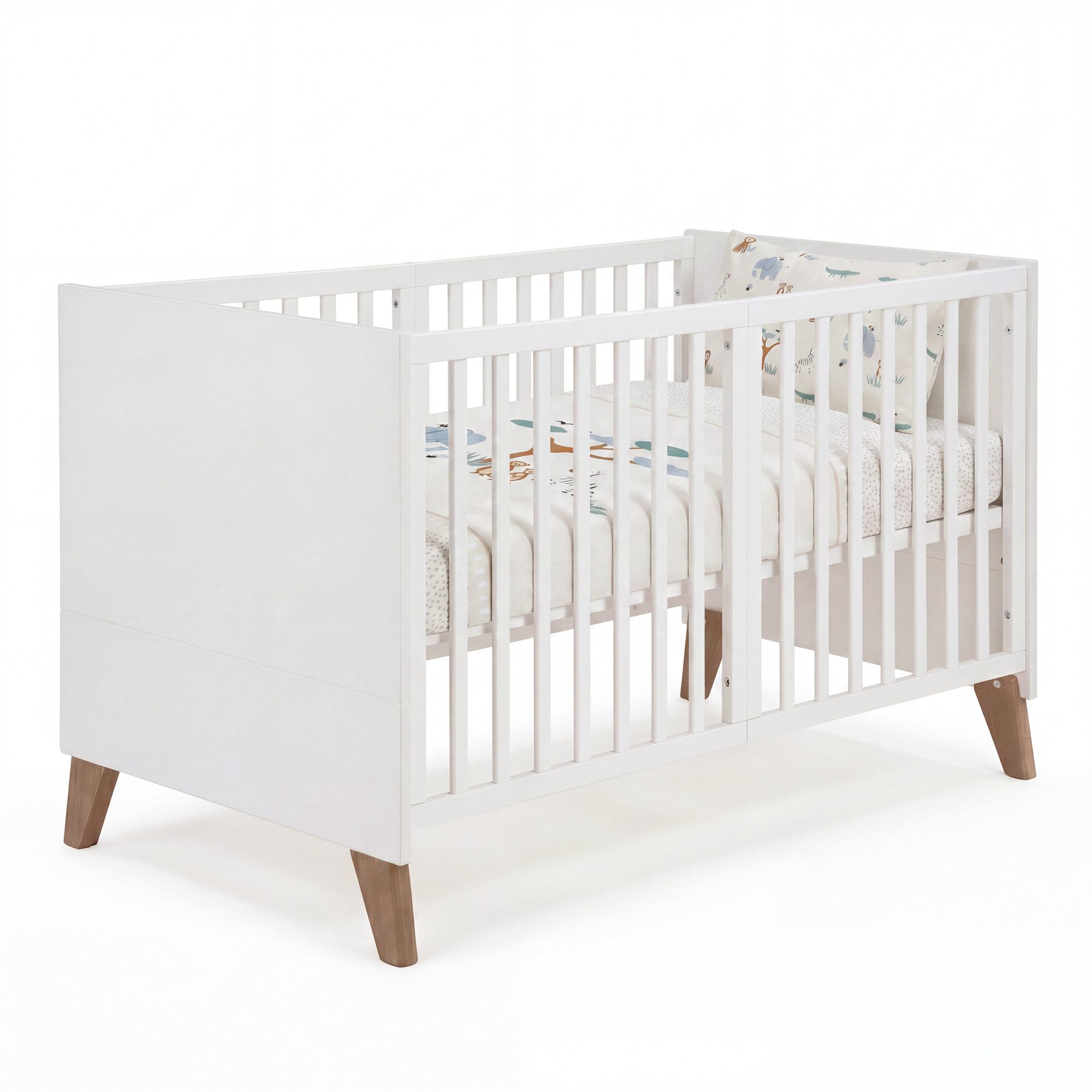 roba® Babybett 70 x 140 cm - verschiedene moderne Designs - aus Holz - mitwachsend, praktisches Gitterbett - Baby Bett ab Geburt - höhenverstellbar