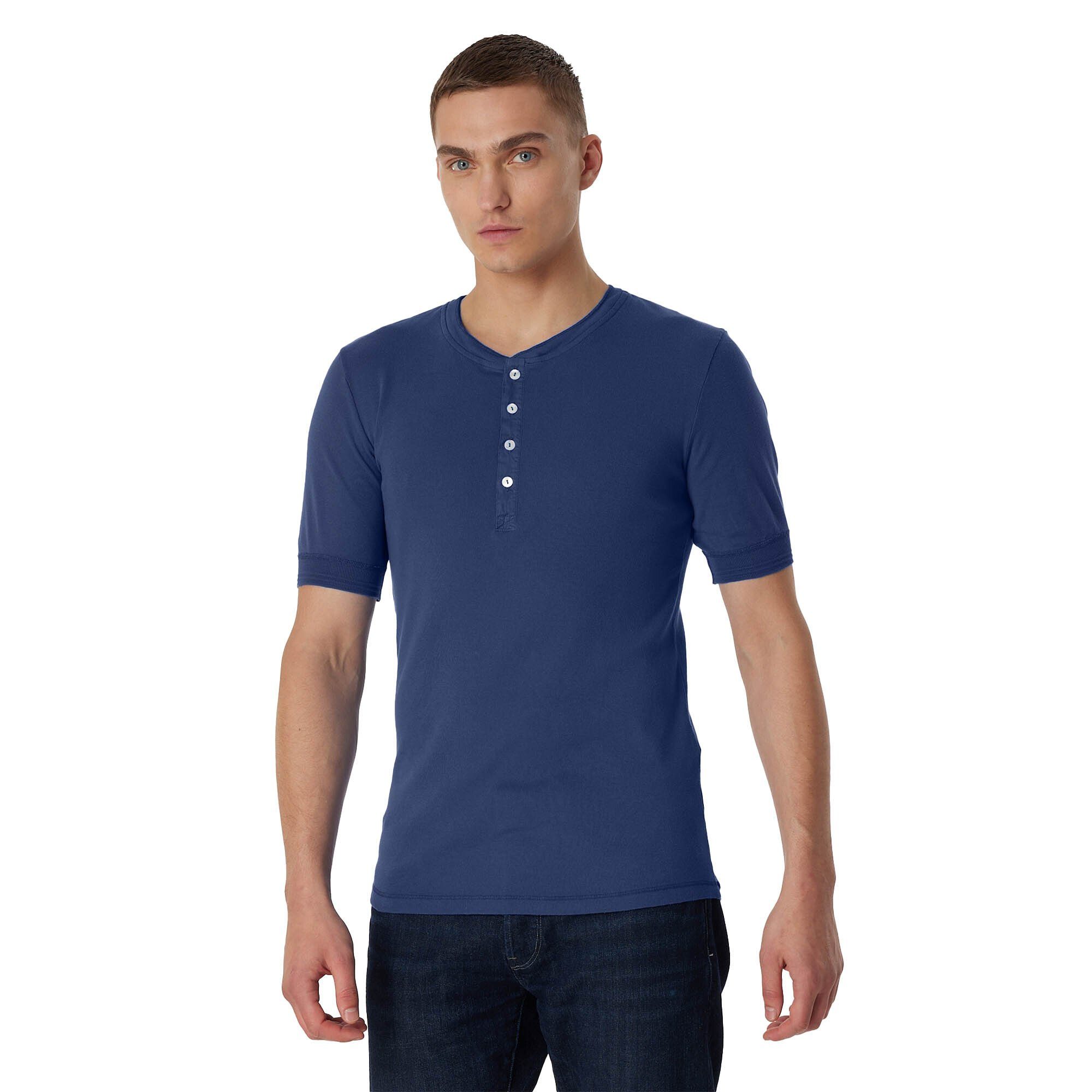 T-Shirt 1/2 Kurzarm Arm, Unterhemd Shirt, Blau Herren REVIVAL SCHIESSER