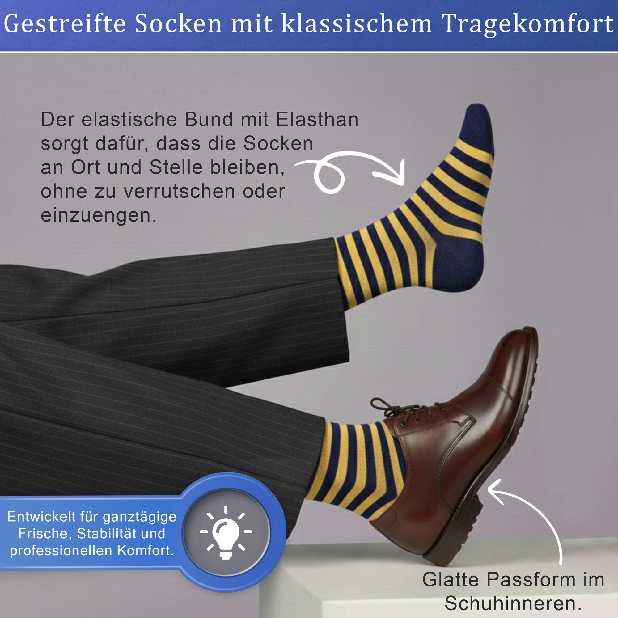 German Wear Socken GW277 Happysocken 6er Pack (3er-Pack) Happy Socks gestreifte Baumwollsocken farbenfroh, bequem