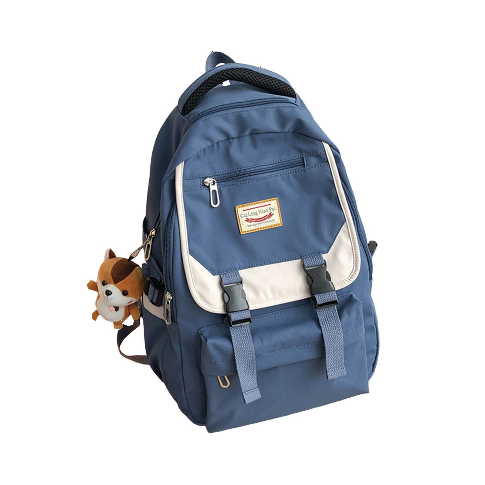 Blusmart Rucksack Mode Einfacher Rucksack Große Kapazität Reißverschluss Schultasche blue squirrel