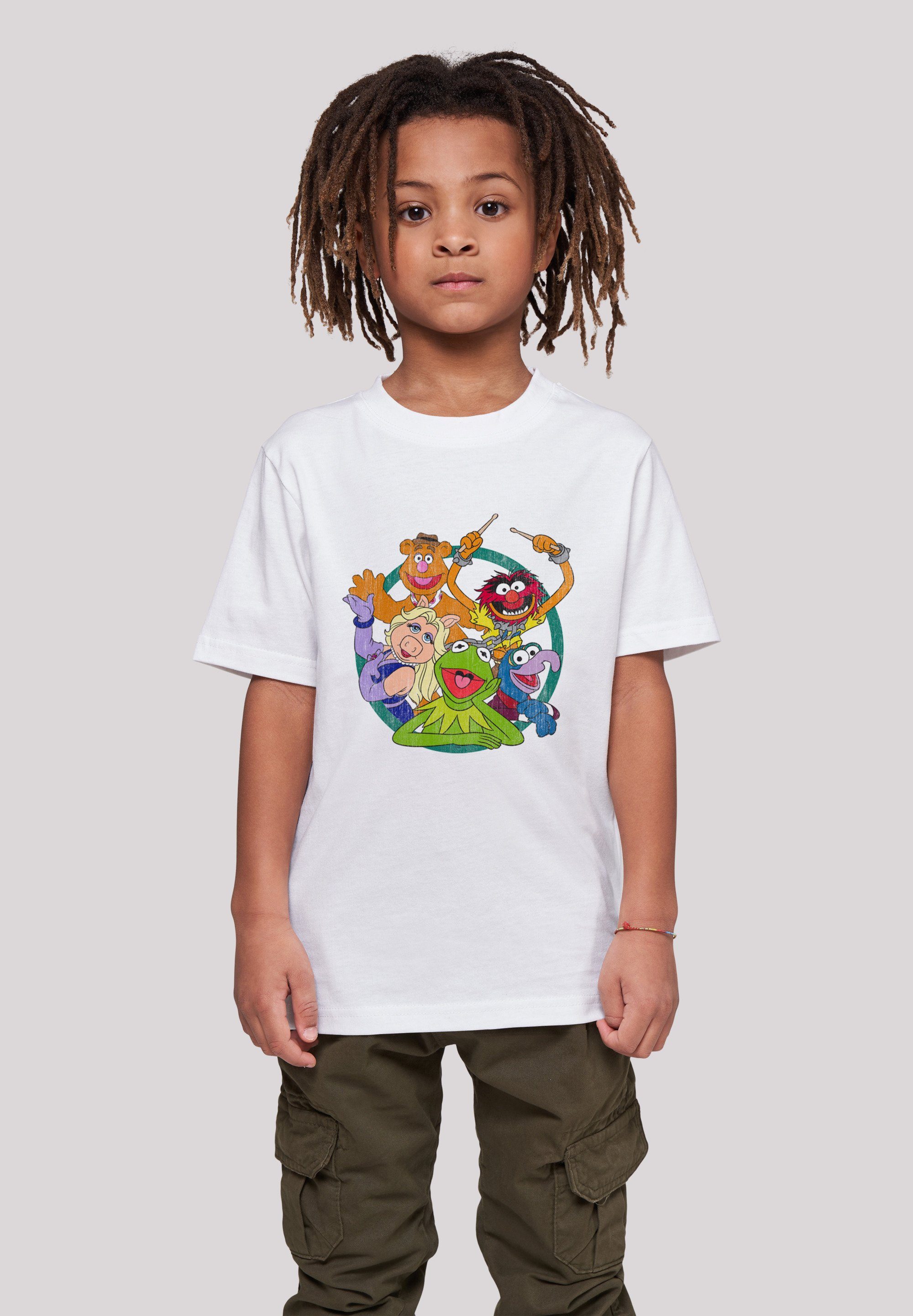 Die Muppets T-Shirt hohem Group F4NT4STIC Tragekomfort Sehr Disney Baumwollstoff mit weicher Print, Circle