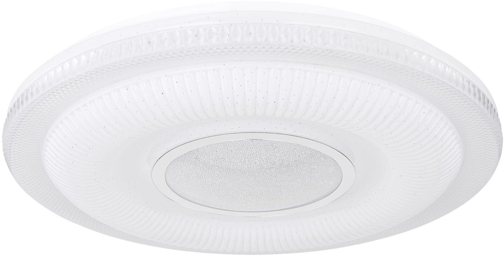 GLOBO LIGHTING LED Deckenleuchte MAGNIFIQUE, Dimmfunktion, Fernbedienung, Infrarot inkl., Smart Home, mehrere Helligkeitsstufen, LED fest integriert, warmweiß - kaltweiß, Deckenlampe, Kristalle, Glaskristalle, Wohnzimmer