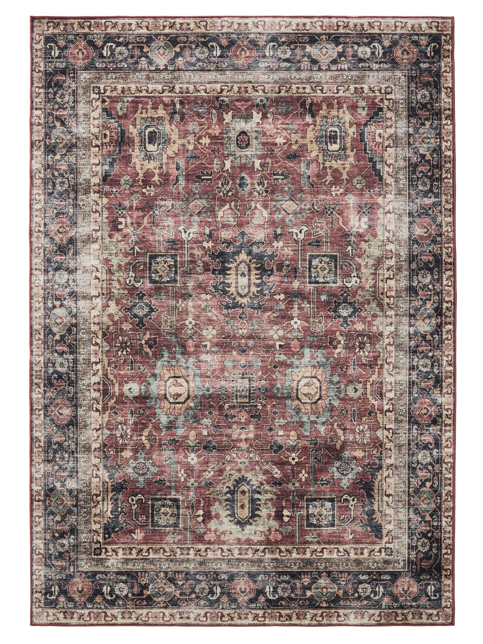 benuta Teppich George, rechteckig, Höhe: 5 mm, Vintage-Look, Kurzflor, Teppich Wohnzimmer, Schlafzimmer, Waschbar