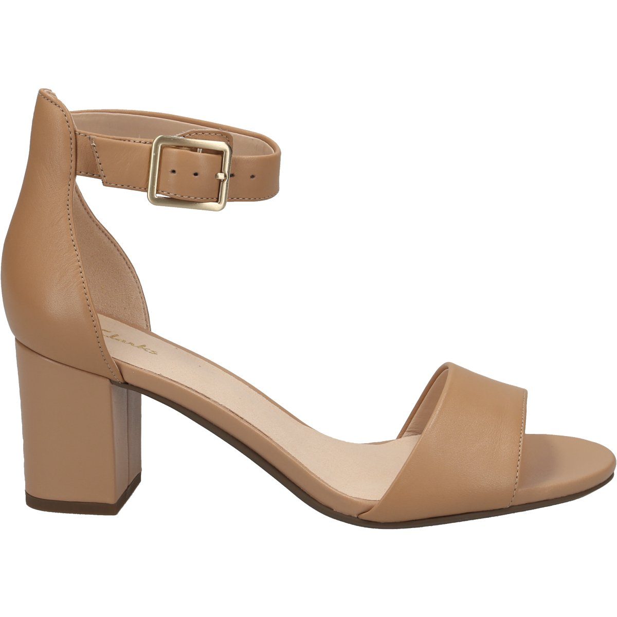 Clarks Deva Mae Camel Leather Sandale günstig online kaufen