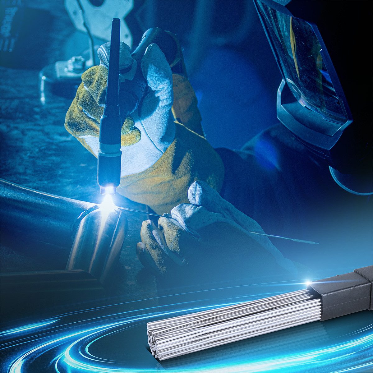 STAHLWERK Stabelektroden 1,6 mm WIG Schweißstäbe ER307Si Edelstahl 2 kg, (Packung), Länge von 500 mm und einen Durchmesser von 1,6 mm