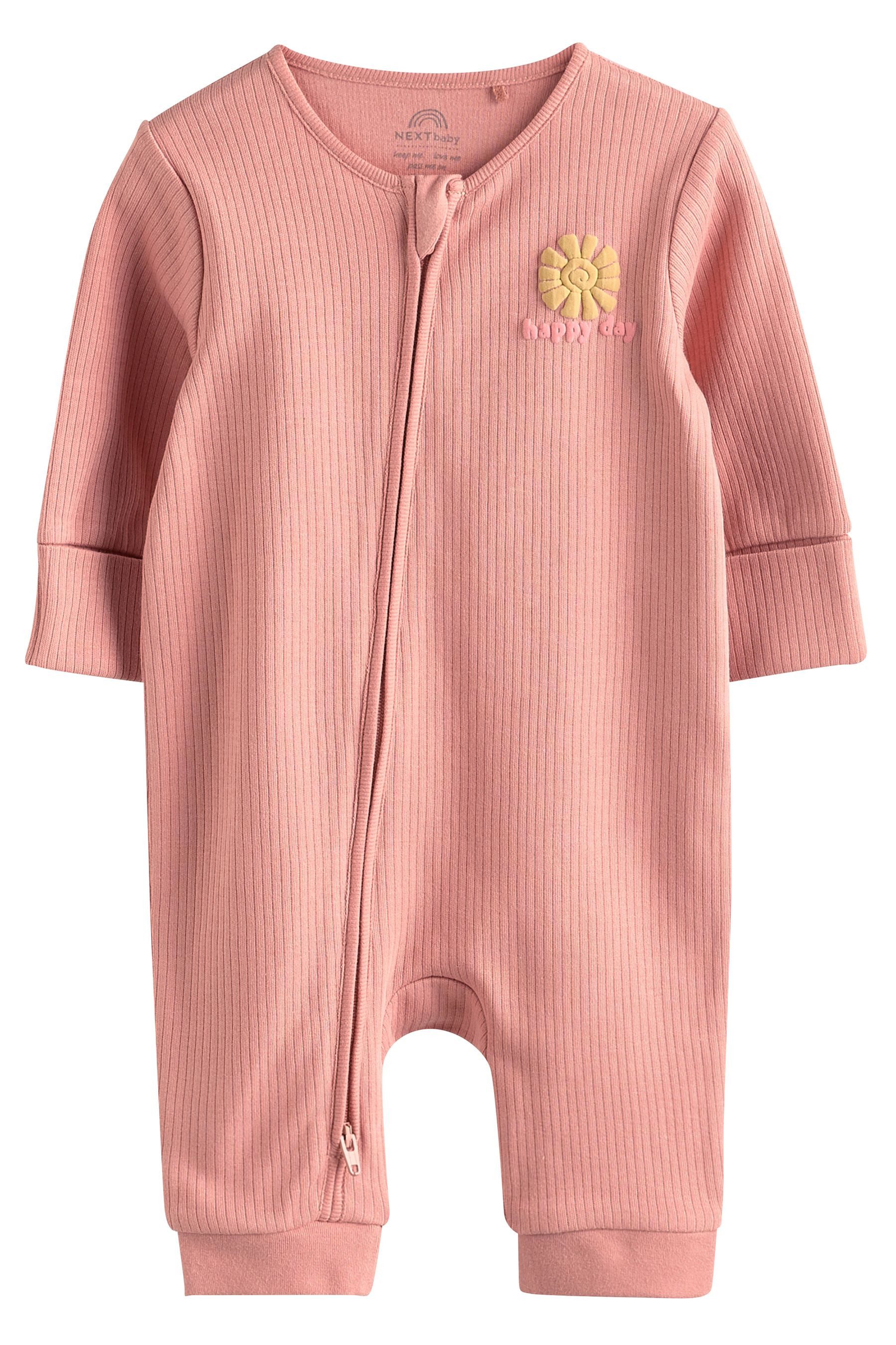 Next Schlafoverall Fußlose Baby-Schlafanzüge mit RV, 3er-Pack (3-tlg)