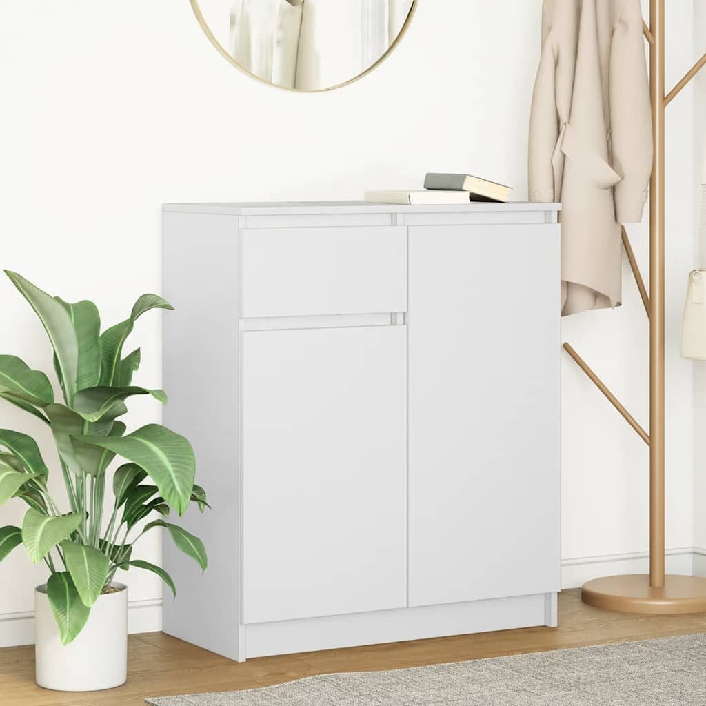 vidaXL Sideboard Sideboard mit Schublade Weiß 71x35x84 cm Holzwerkstoff (1 St)