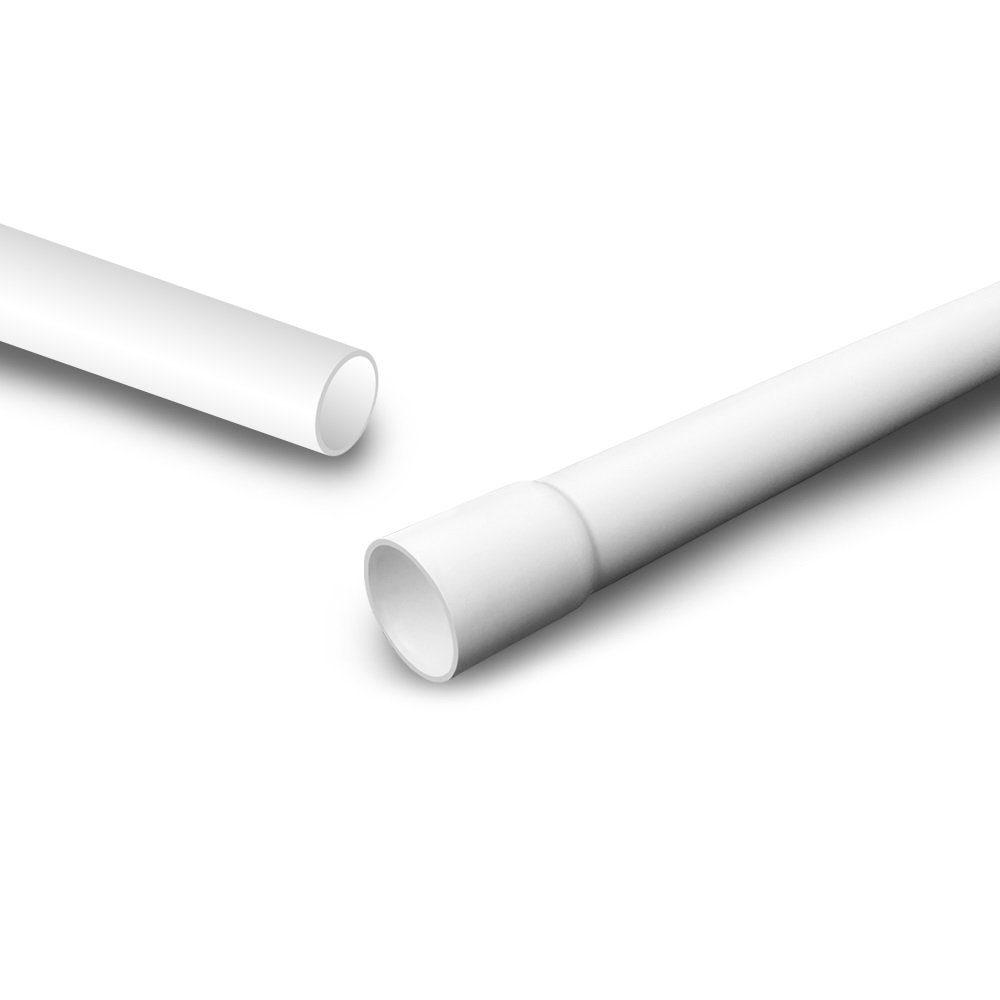 ARLI Kabelkanal Elektrorohr M32 Stangenrohr + 20x Klemmschelle Set Leerrohr PVC (10 meter / 10 Kabelrohre, 10-St), gemufft Kabel Kanal Installationsrohr 32 mm Rohr 1m Kabelrohr