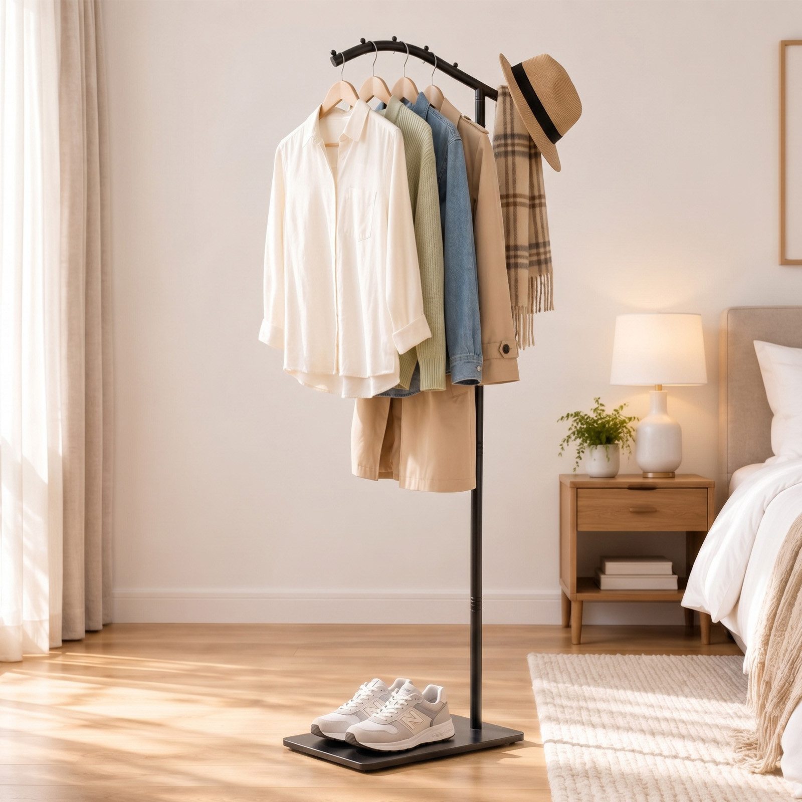 JOYOLEDER Garderobenständer Metallgarderobe, Freistehend Kleiderständer, Garderobe für, (Schlafzimmer, Eingangsbereich, Wohnzimmer)