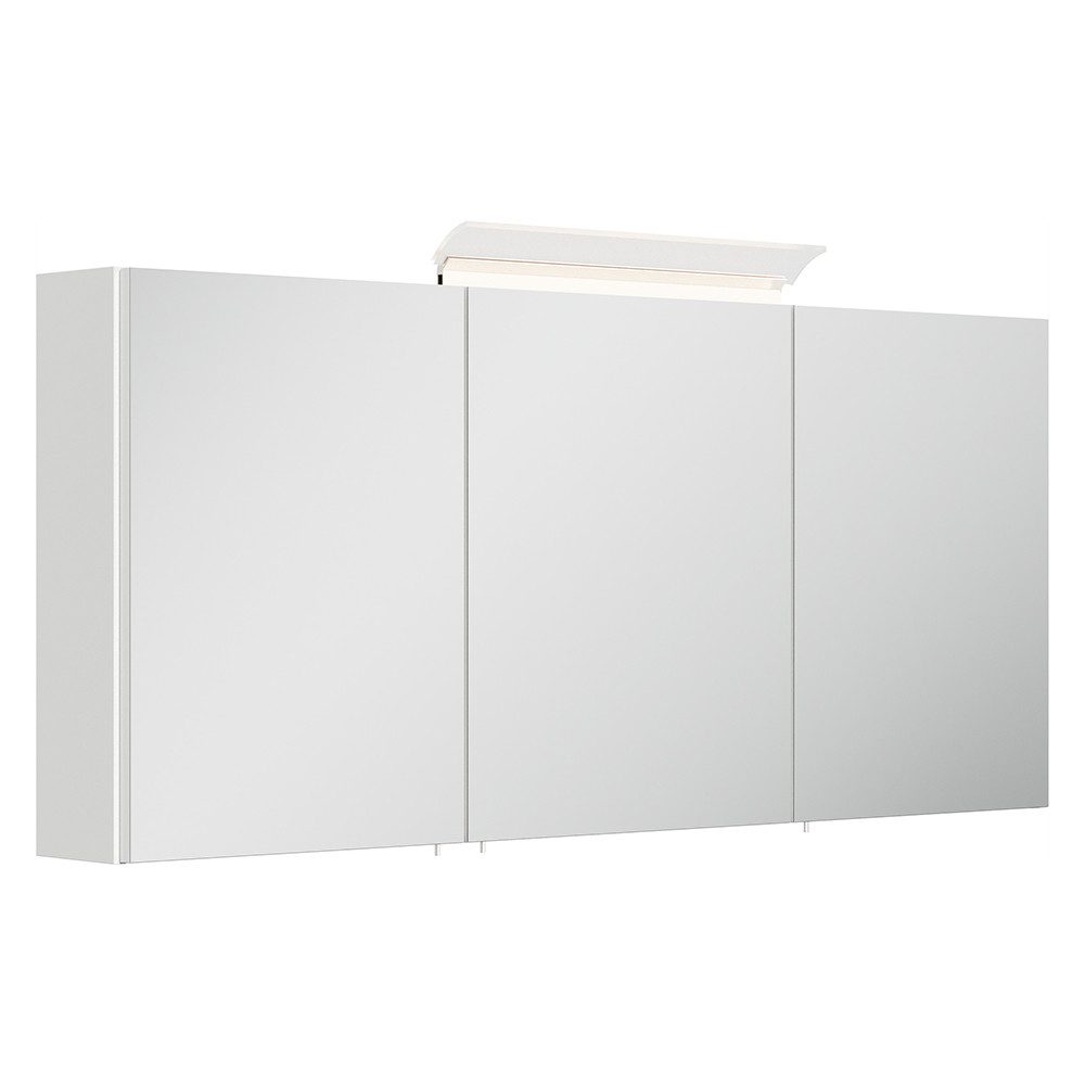 Lomadox Spiegelschrank BATLEY-02 140cm breit, weiß Hochglanz, 3D-Funktion, LED-Leuchte, Kombibox