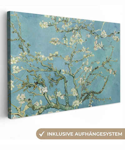 OneMillionCanvasses® Gemälde Van Gogh - Mandelblüte - Alte Meister - Kunst - Vintage, Van Gogh - Blüte (1 St), Wandbild Leinwandbilder, Aufhängefertig, Wanddeko, 60x40 cm