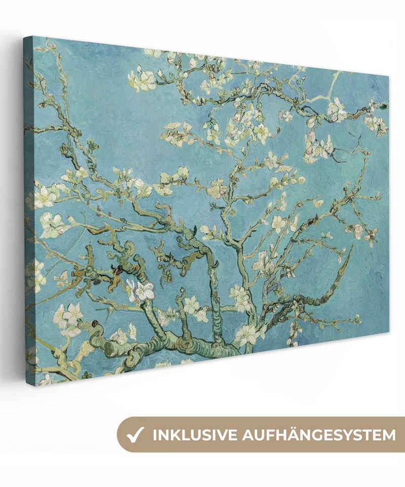 OneMillionCanvasses® Gemälde Van Gogh - Mandelblüte - Alte Meister - Kunst - Vintage, Van Gogh - Blüte (1 St), Wandbild für alle Wohnbereiche, Gemälde, XXL, großes, 120x80 cm