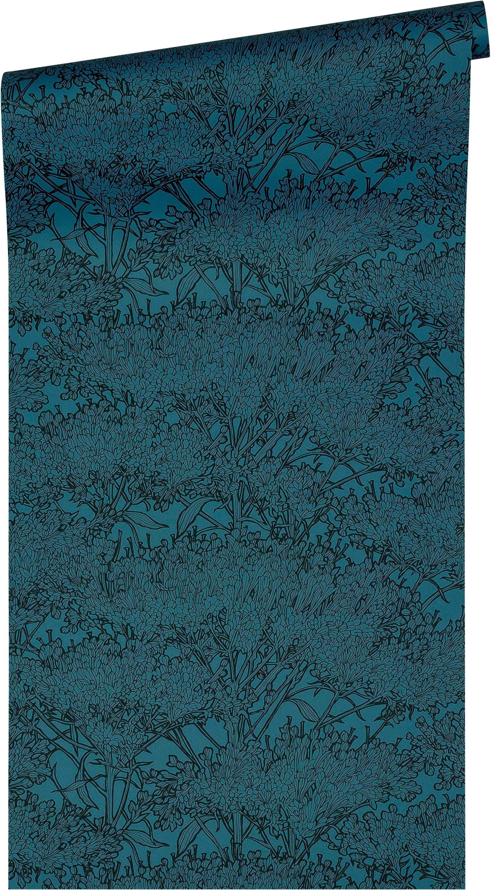 Paper Tapete Designtapete St), Chic, aquablau/graublau Vliestapete Absolutely (1 Architects Dschungel