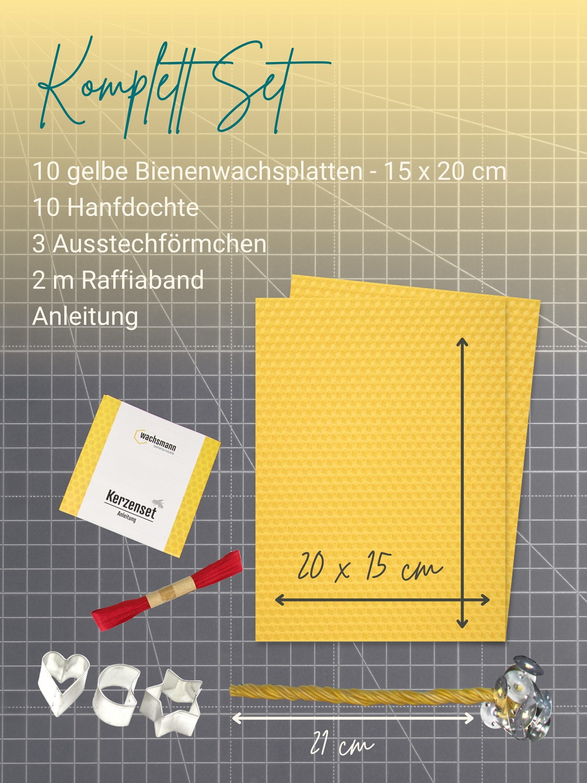 Wachsmann Bienenprodukte Bienenwachskerze selber machen (Kerzenset, Bienenw günstig online kaufen