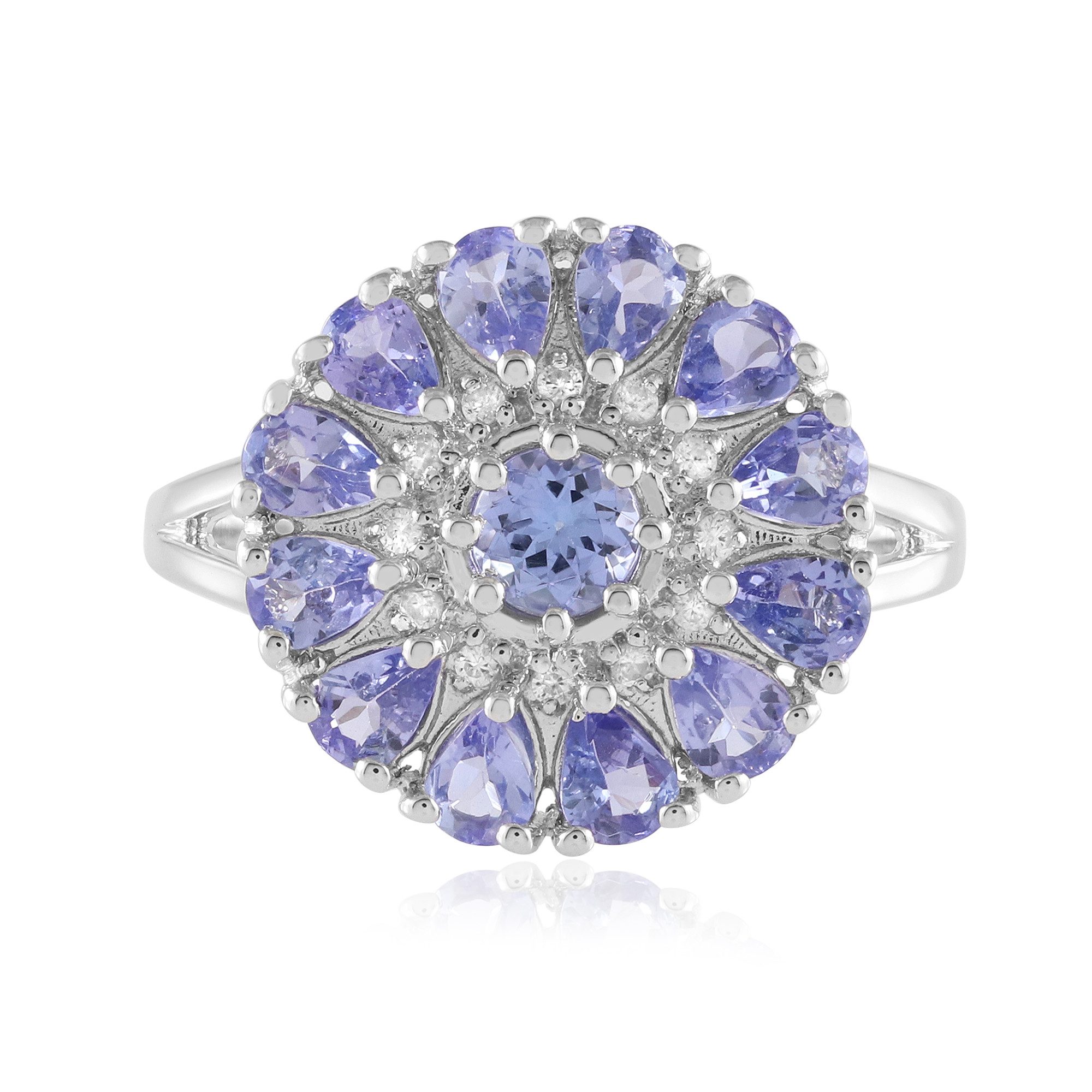 Silberring Tansanit Sterling Silber Ring, 2,33 ct, Tansania