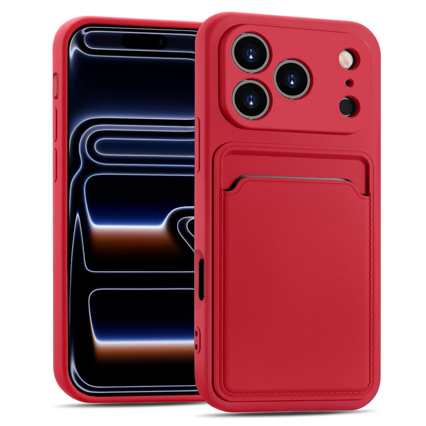 CoolGadget Handyhülle Card Case Handy Tasche für Apple iPhone 17 Pro Max 6,9 Zoll, Silikon Schutzhülle mit Kartenfach für iPhone 17 Pro Max Hülle