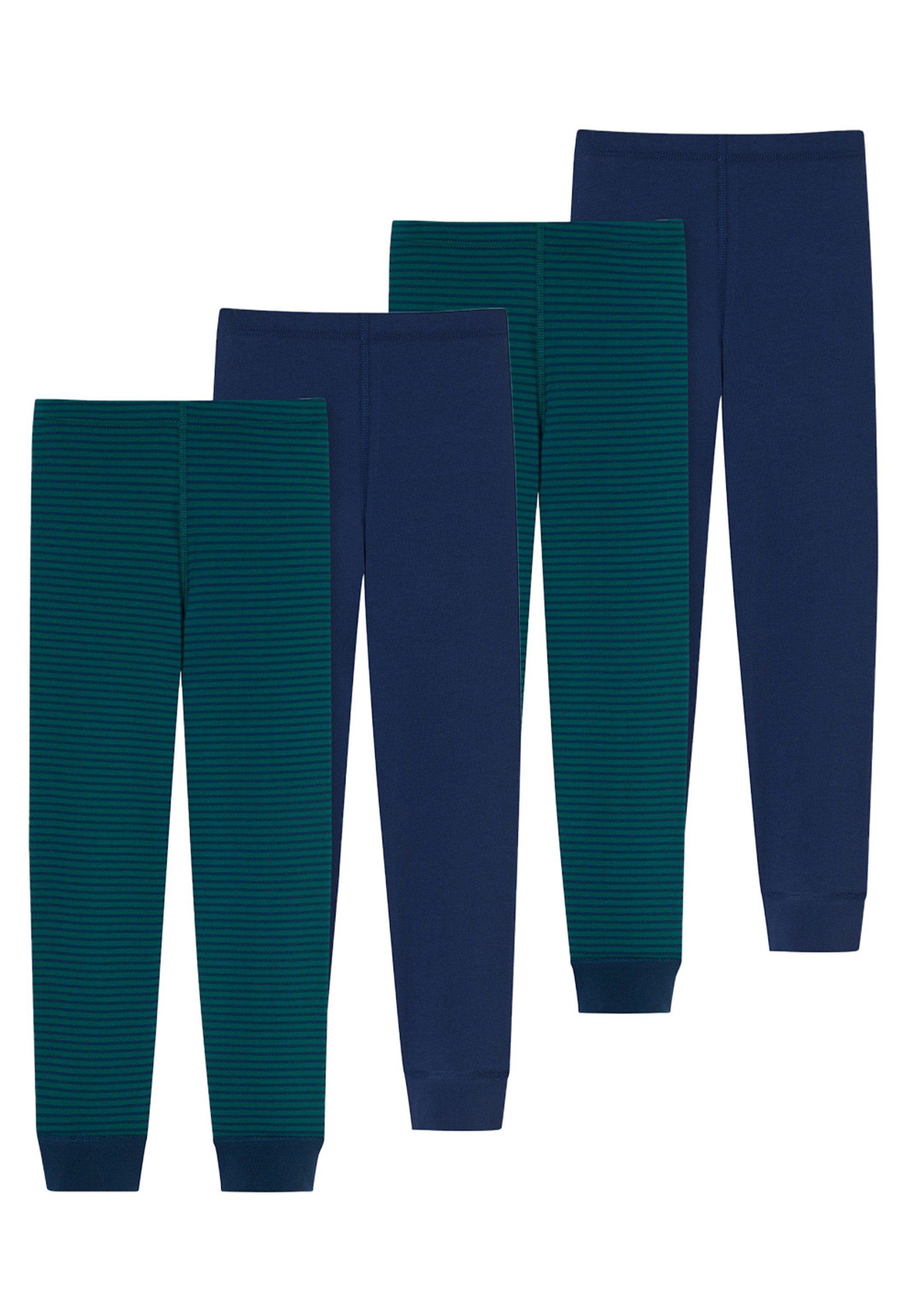 Schiesser Lange Unterhose 4er Pack 95/5 Organic Cotton (Spar-Set, 4-St) Lange Unterhose - Baumwolle - Ohne Eingriff - Grün / Blau