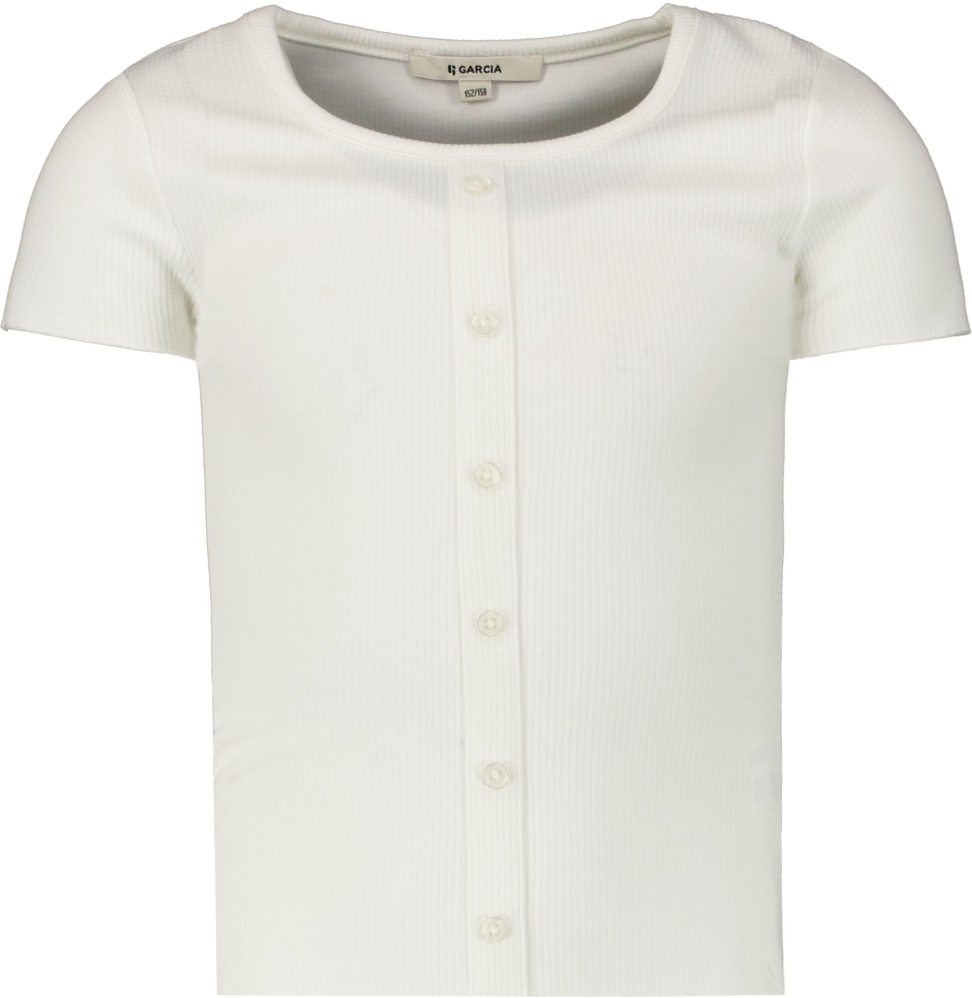 Garcia T-Shirt mit Knopfleiste off white