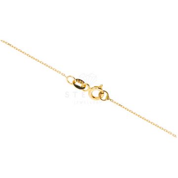 Stella-Jewellery Collier 585er Collierkette Gold Gravurplatte und Zirkonia, Collierkette mit Zirkonia