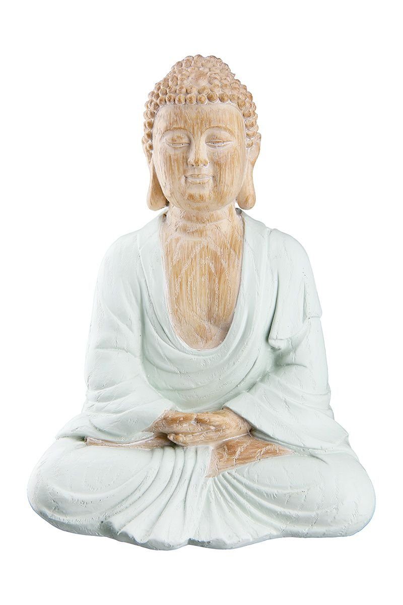 GILDE Buddhafigur "Meditation", ca. 19cm, Buddha, Entspannung, türkis, Holzoptik (1 St)