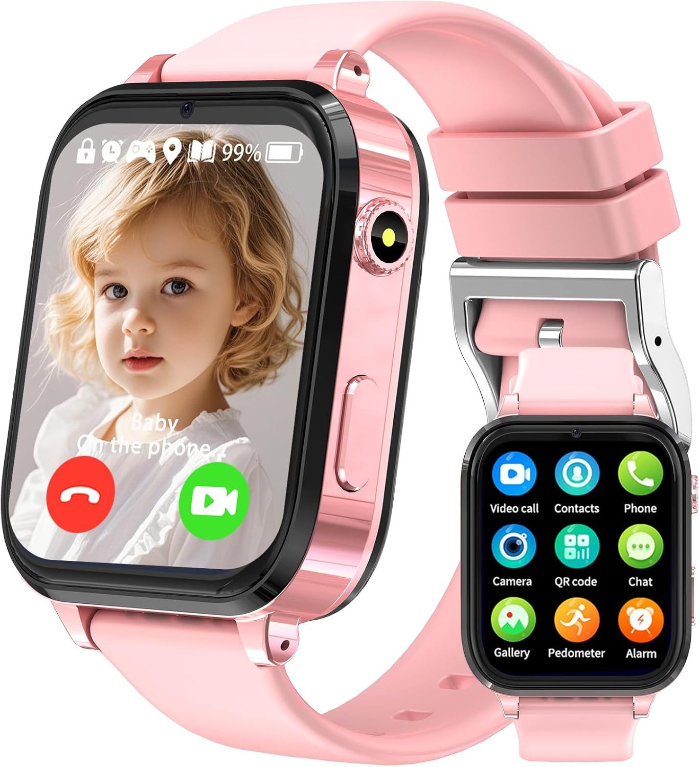 clleylise Smartwatch (2,5 cm, sim-karte), KINDER SMARTWATCH MIT 4G