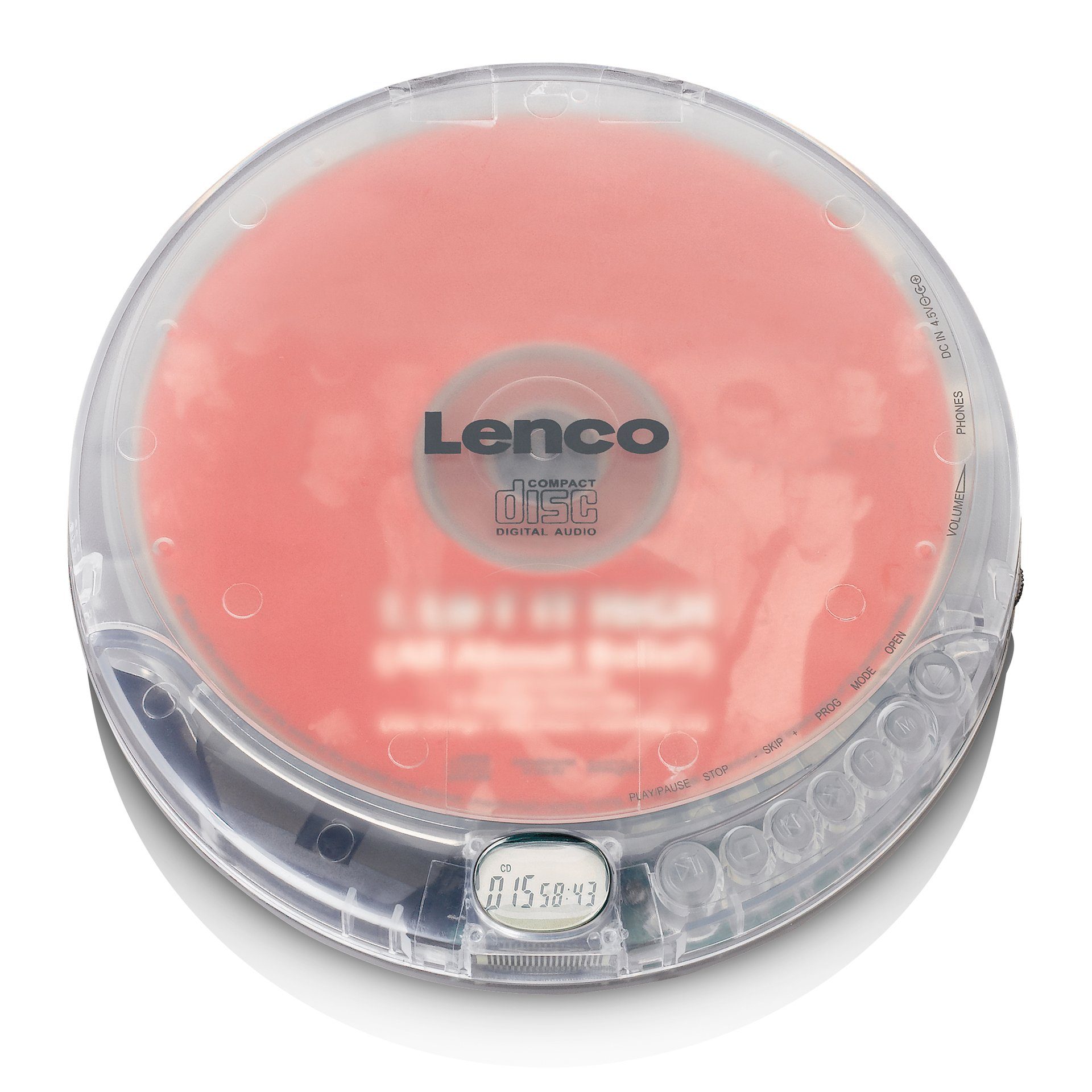 Lenco CD-012TR CD-Player (Display Uhranzeige) mit