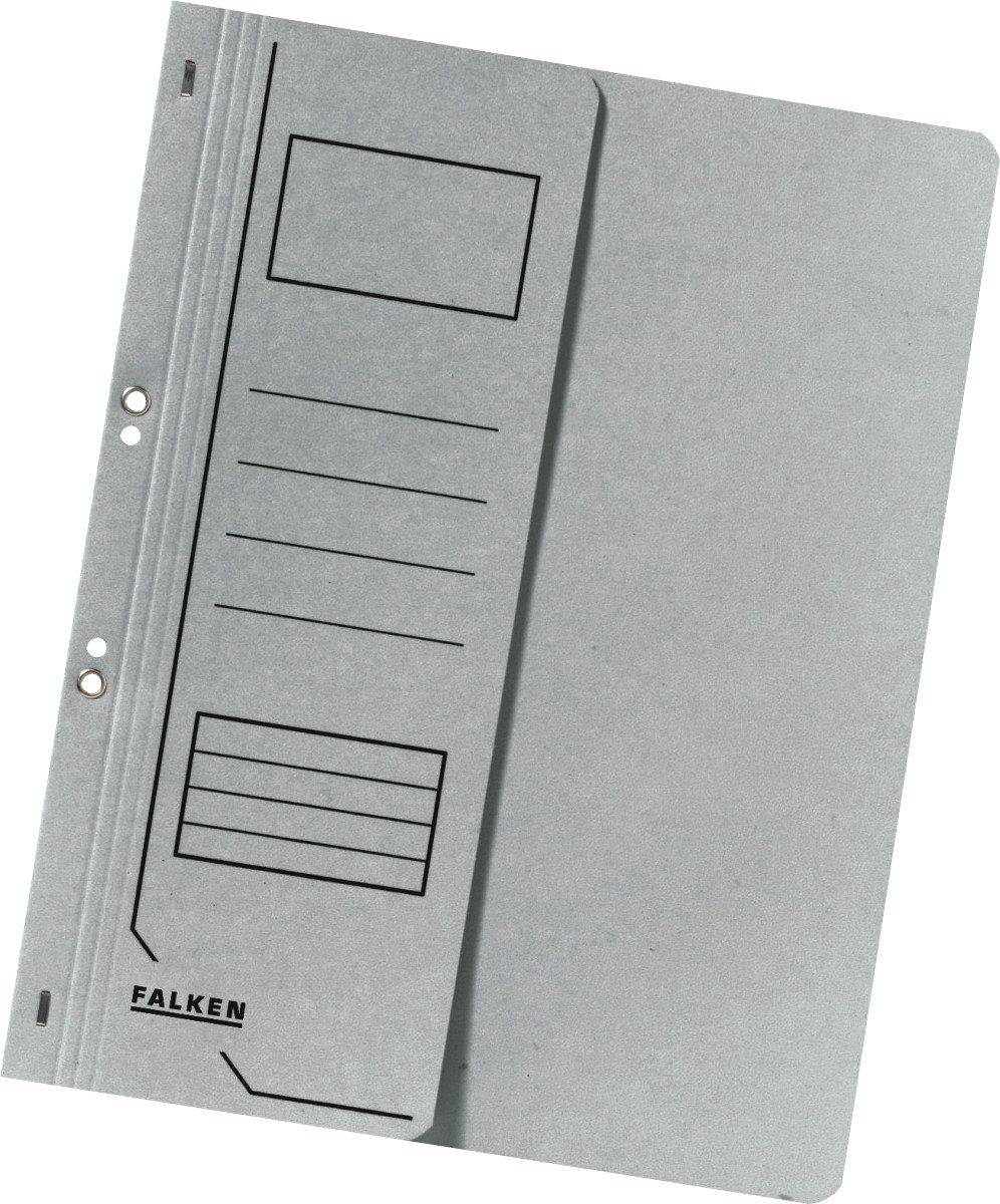 Falken Hefter Ösenhefter A4 1/2 Vorderdeckel Karton kaufmännische Heftung grau
