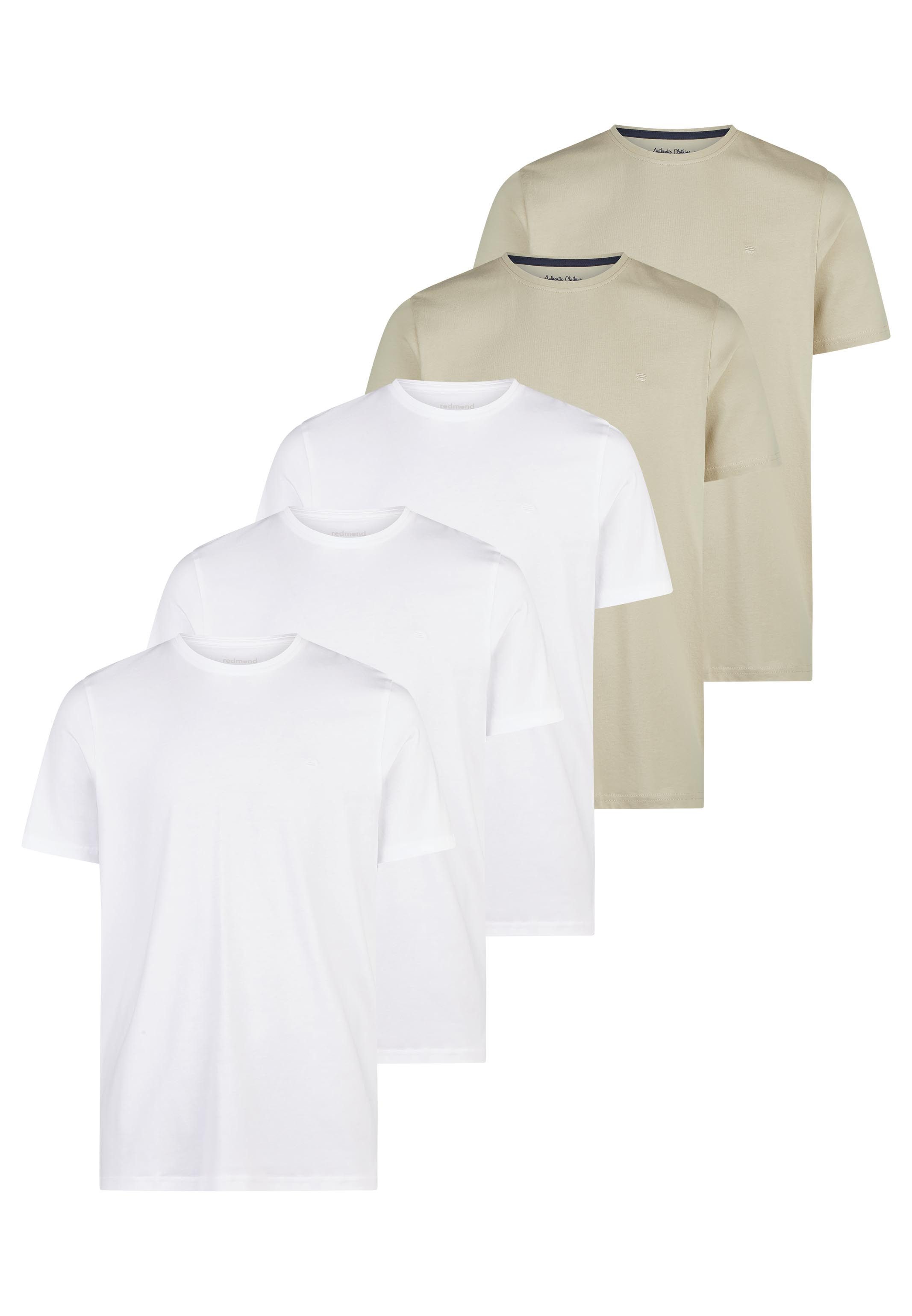 Redmond T-Shirt 5er Pack Basic (Spar-Set, 5-tlg) T-Shirt - Baumwolle - Atmungsaktiv