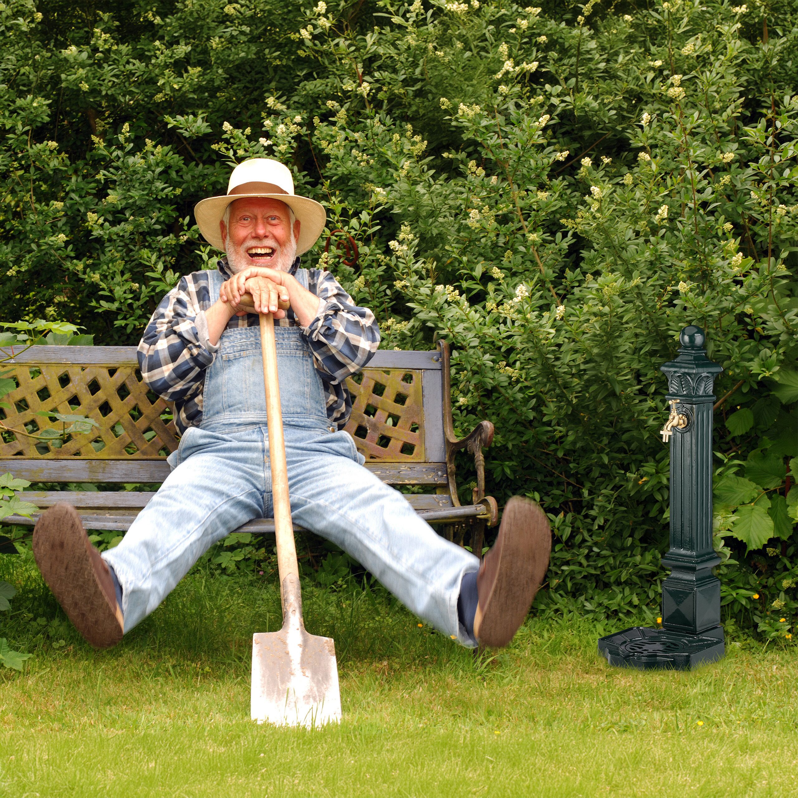 relaxdays Gartenbrunnen Standbrunnen Antik Säule