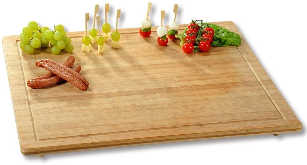 KESPER® Schneidebrett Herdabdeckplatte, Bambus, (1-St), mit rutschfesten Füßen